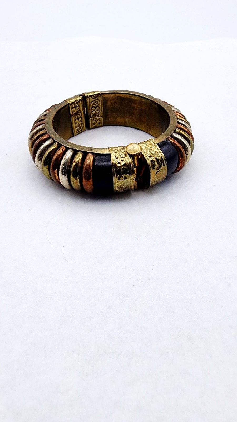 Vintage hindged Copper Cuff brass bracelet 7″