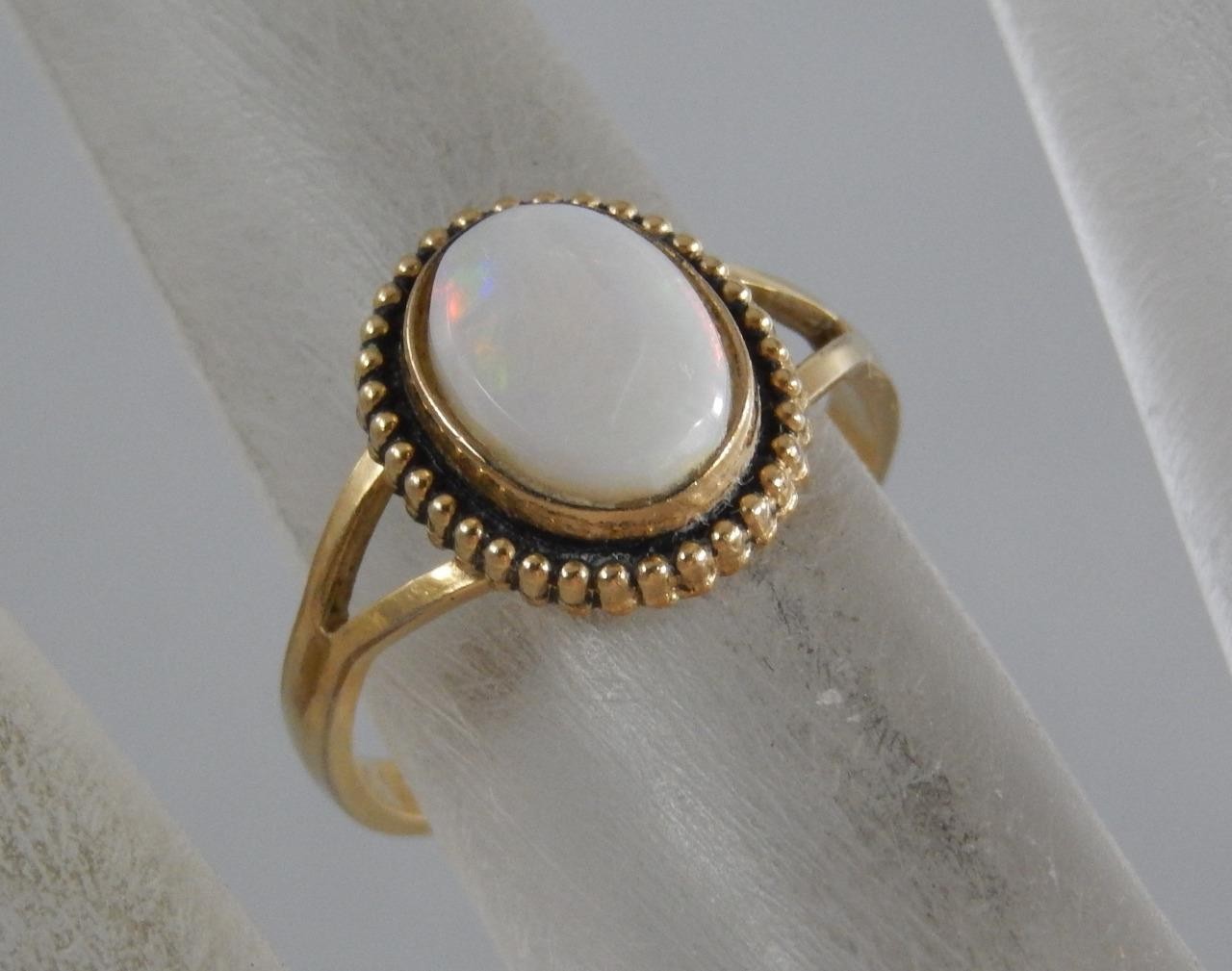 Vintage Clark & Coombs 1/20th 10K Gold Filled Faux Opal Ring Size 4 1/4 F2365