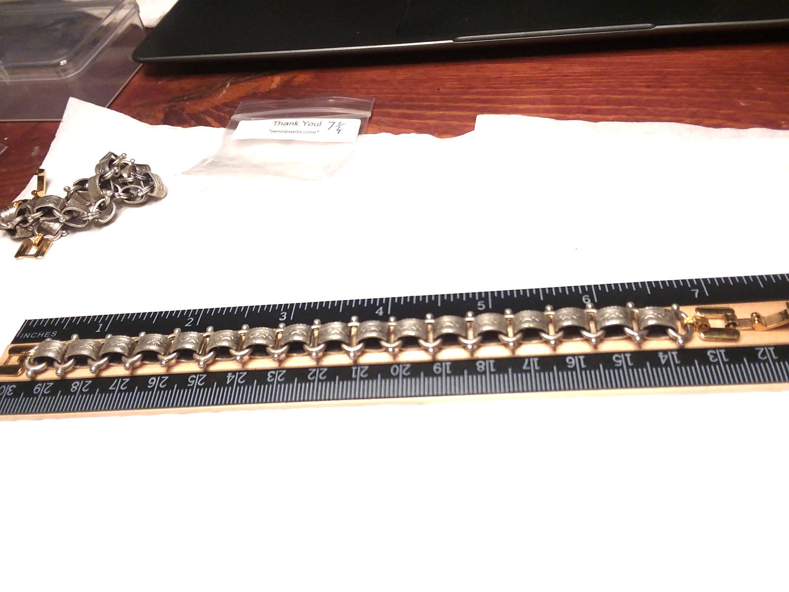 7.25″ Pewter Tone Victorian Revival Bookchain Bracelet 03-01-2026