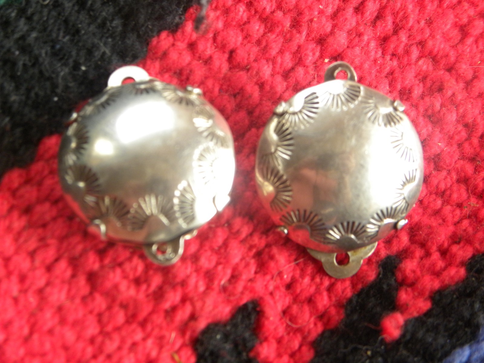 VINTAGE DIAN MALOUF STERLING SILVER STAR W/ ARROWS CLIP ON EARRINGS 1-1/4″