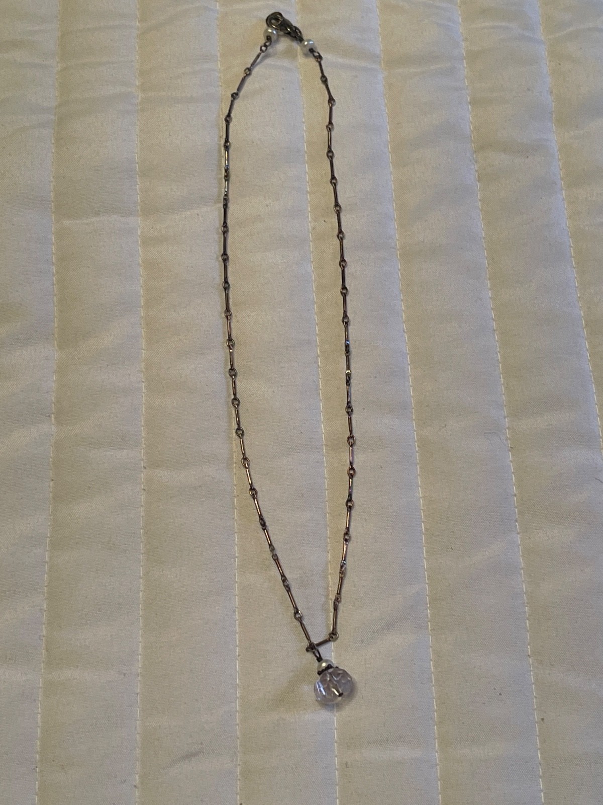 vintage pearl and amethyst 925 silver necklace