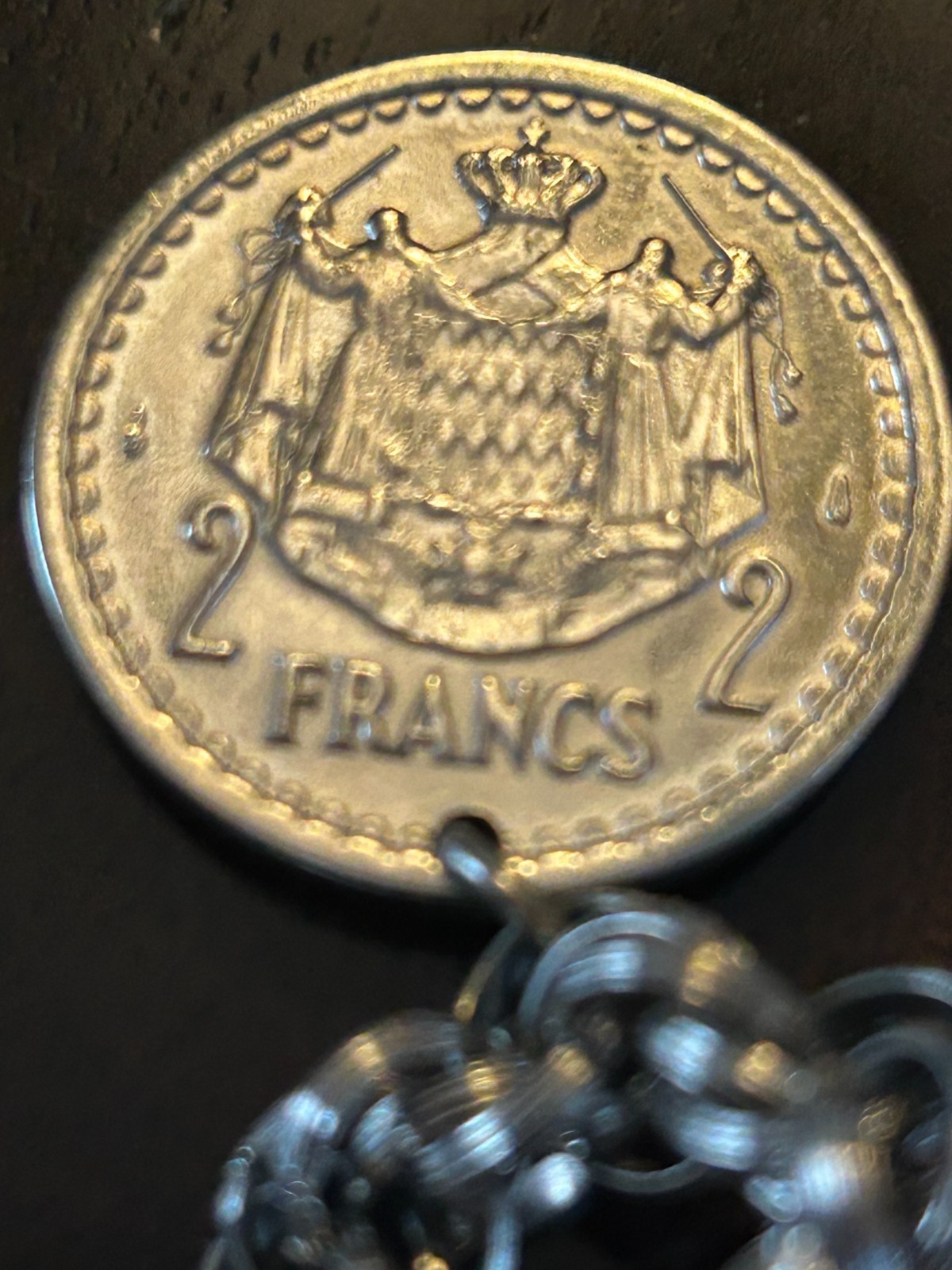 Vintage Monaco Louis II Franc Coin Charm Bracelet 67g 8″ French Riviera Jewelry