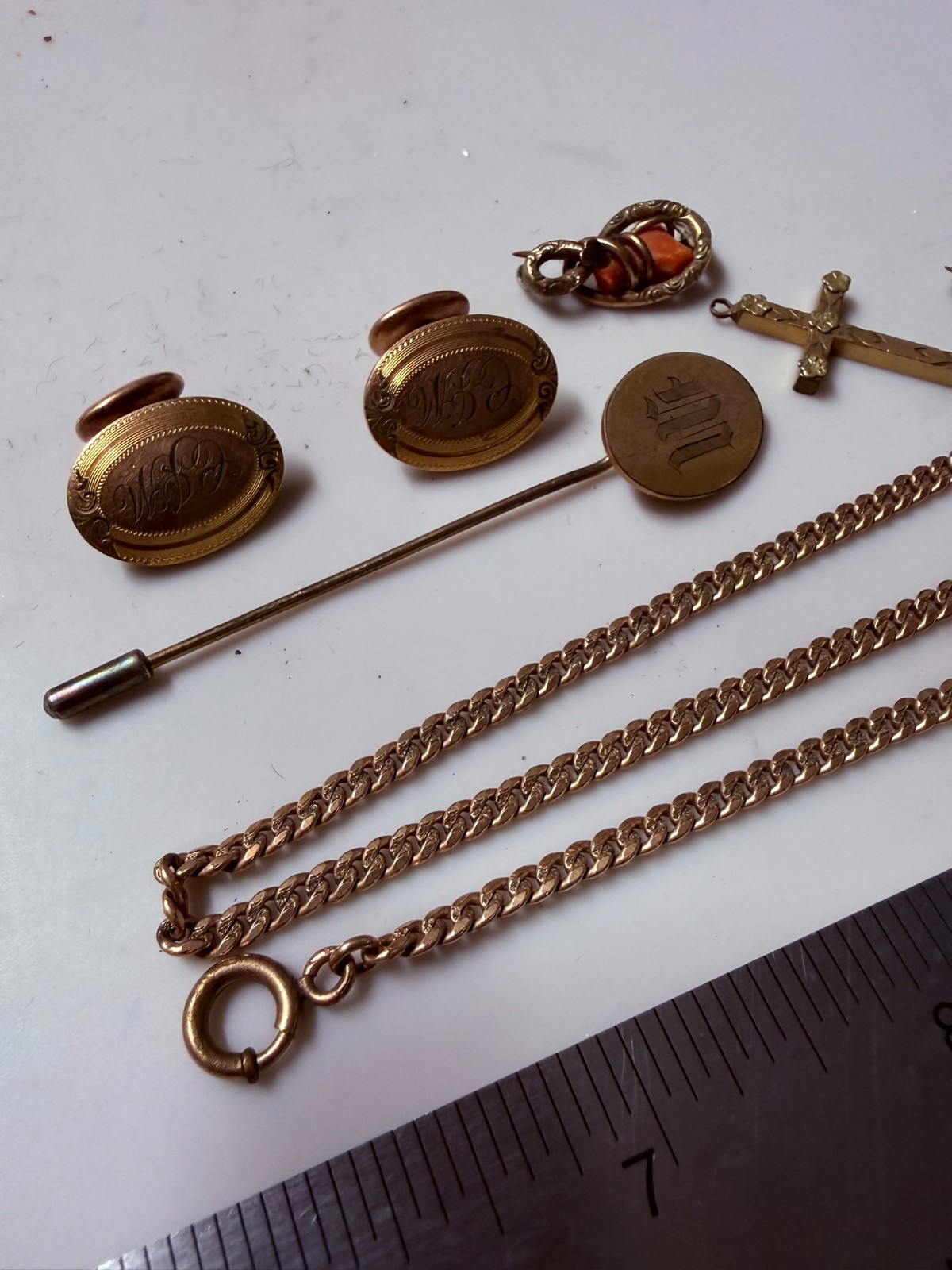 Collection Lot Amazing Variety Antique Jewelry Brooch Pin Chain Cufflinks – Y3
