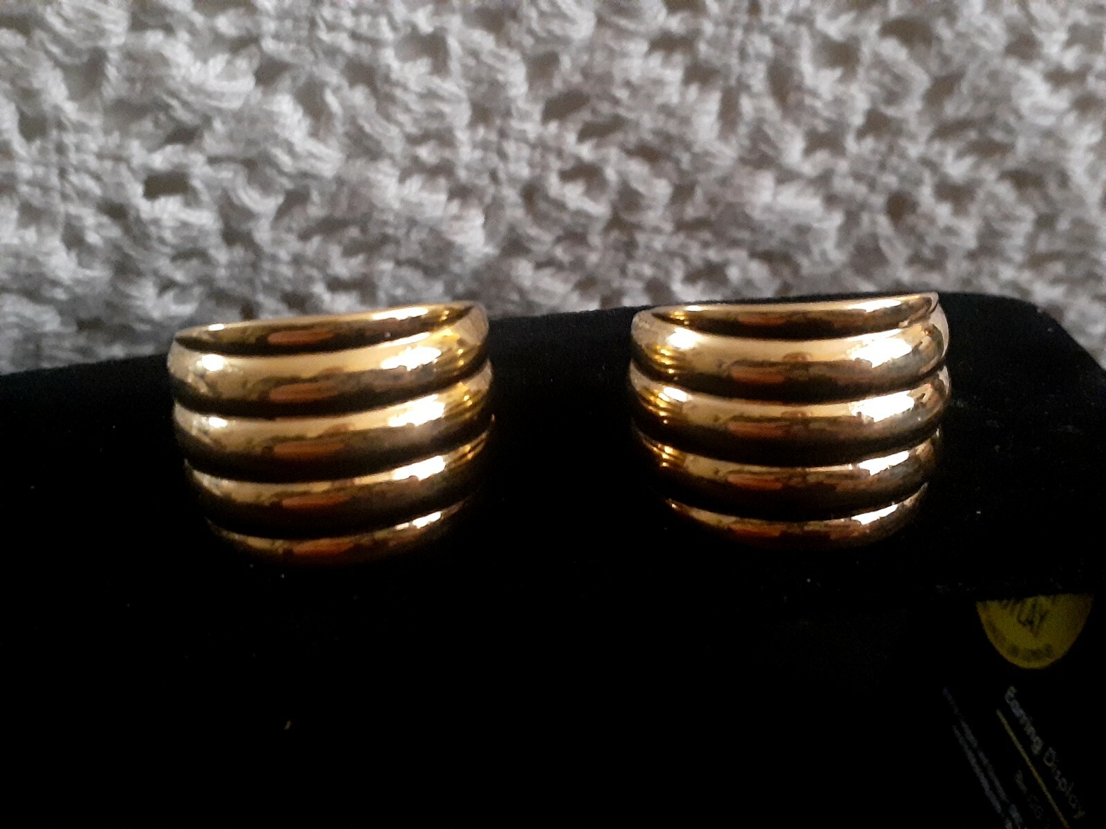 Vintage Napier Goldtone Wide Hoop adjustable clip on Earrings