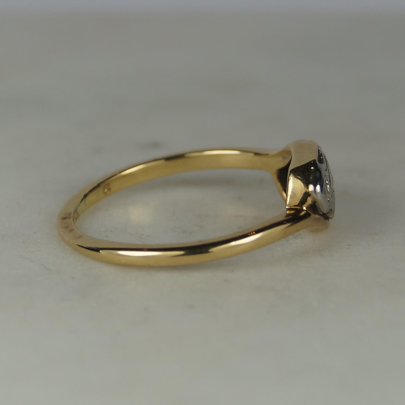 14Kt Gold Two Tone Finish Lab Created Diamond Art Deco 925 Sterling Silver Ring
