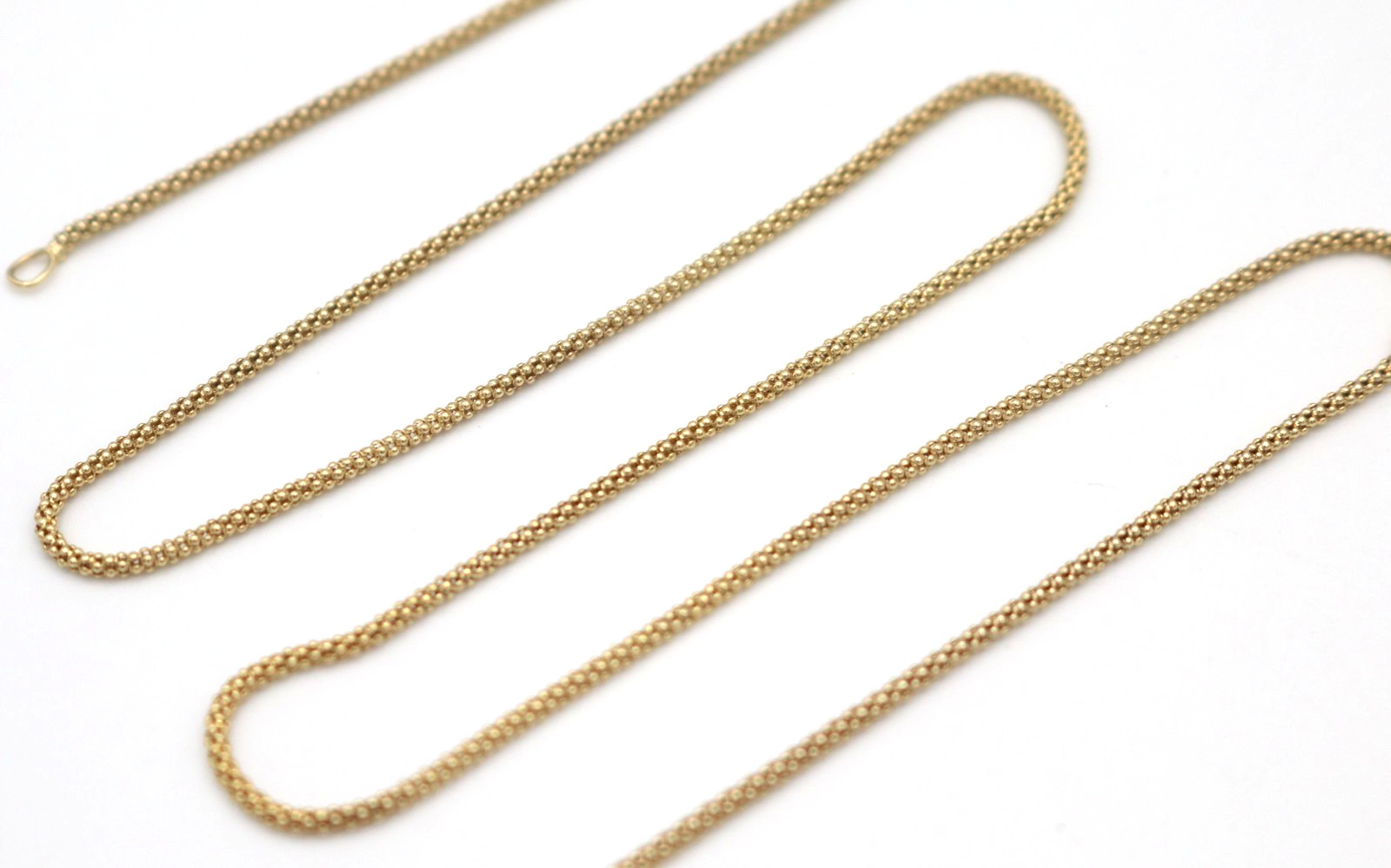 VTG Danecraft Italian Sterling Silver Gold Vermeil Popcorn Chain Necklace 23.5”