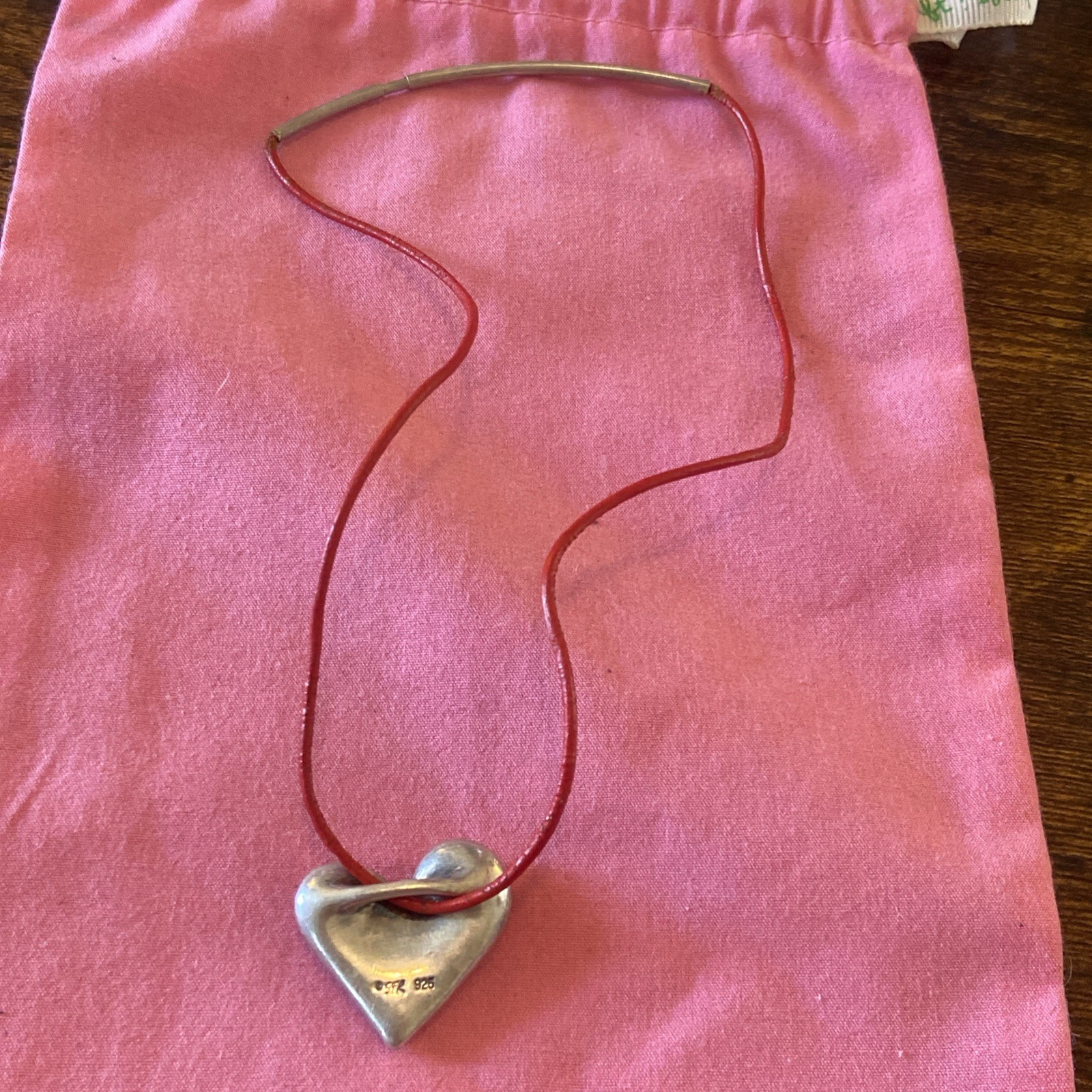 Vintage SFR Somers Randolph Sterling Silver Heart Modernist Pendant 17in 23.5g