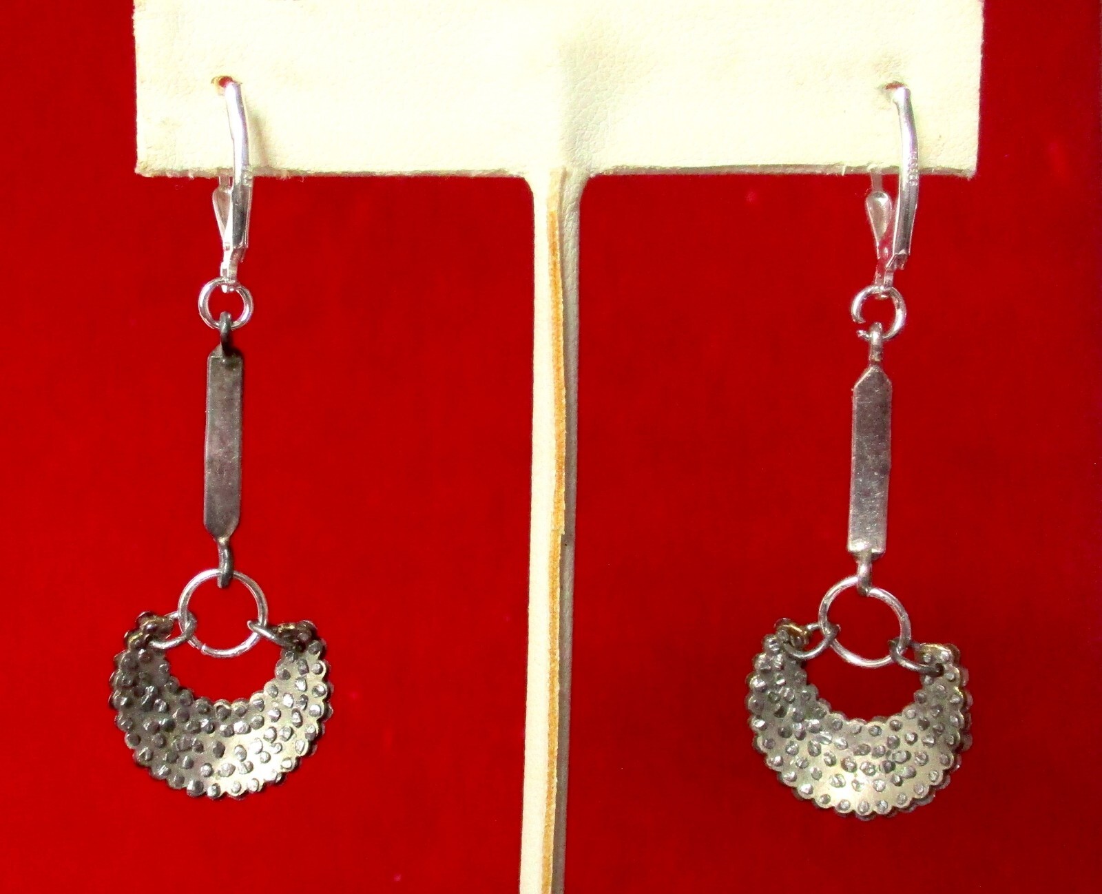 Pair of Antique Cut Steel & Marcasite Earrings from the Early 1900’s