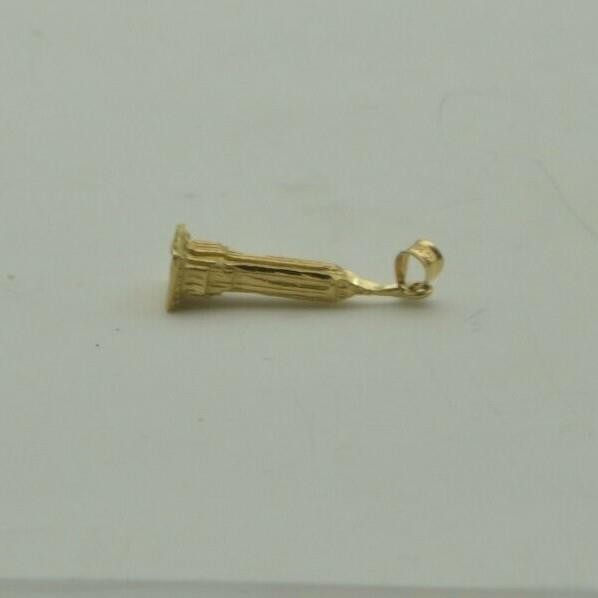 (ch991) 14K YELLOW GOLD VINTAGE 3D EMPIRE STATE BUILDING