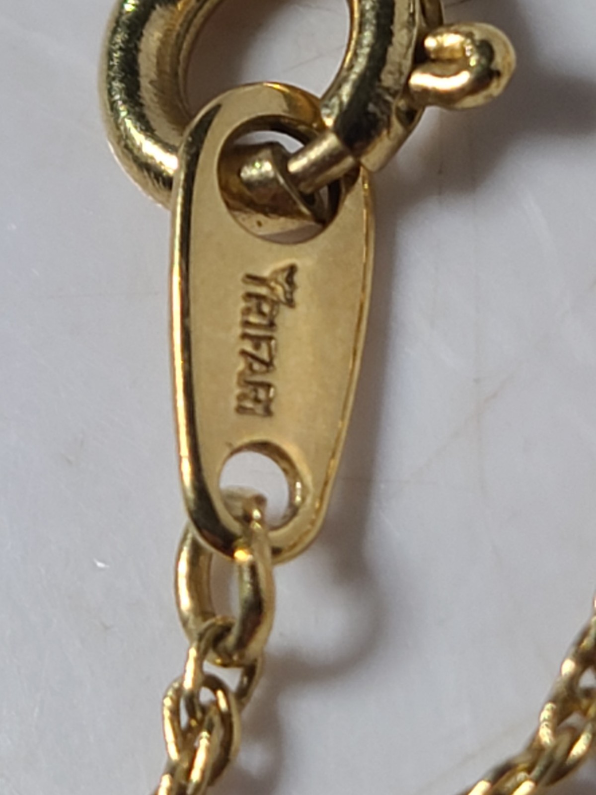 Vintage Signed Trifari 3/4 Inch Flower Pendant & 18″ Chain Both Marked