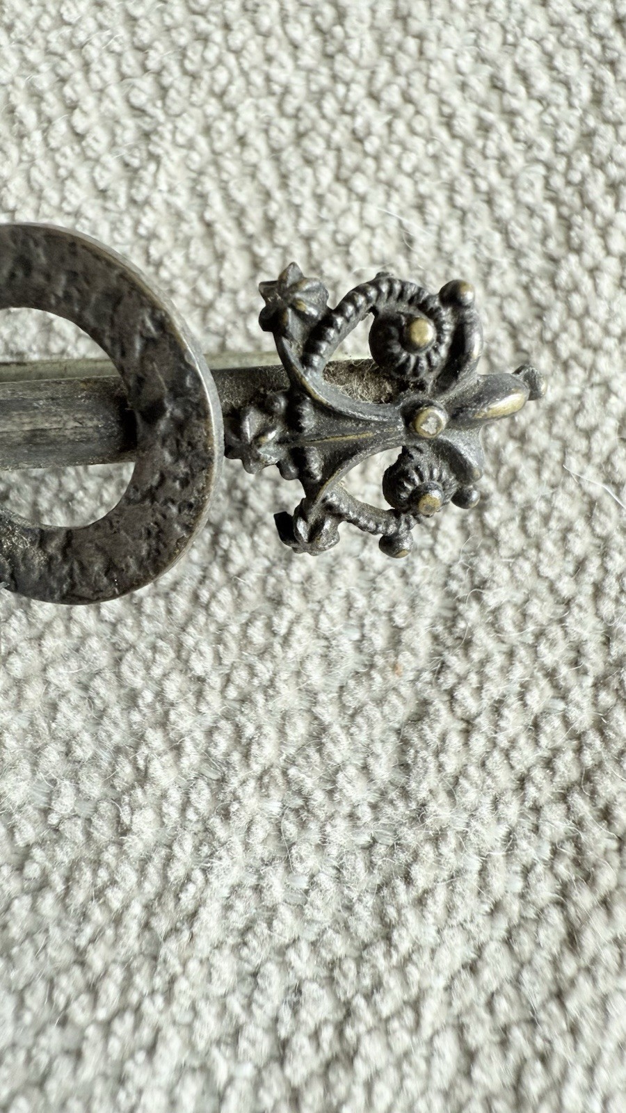Vintage Greek Revival Warrior Coin Dangle Brooch & Single Earring Set