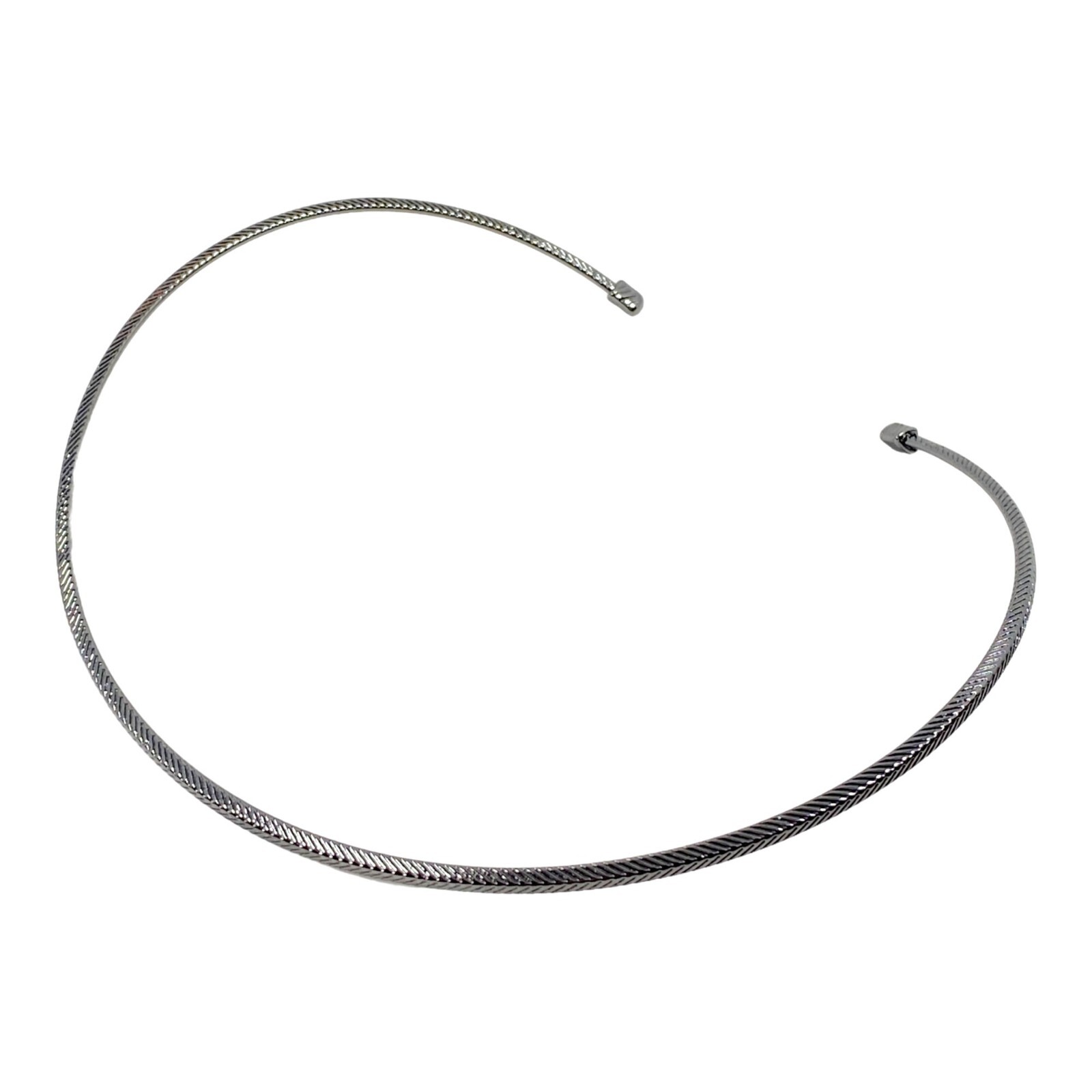 Vintage Lia Sophia Necklace Hard Choker Black Gunmetal Goth Punk Grunge Gift 14″