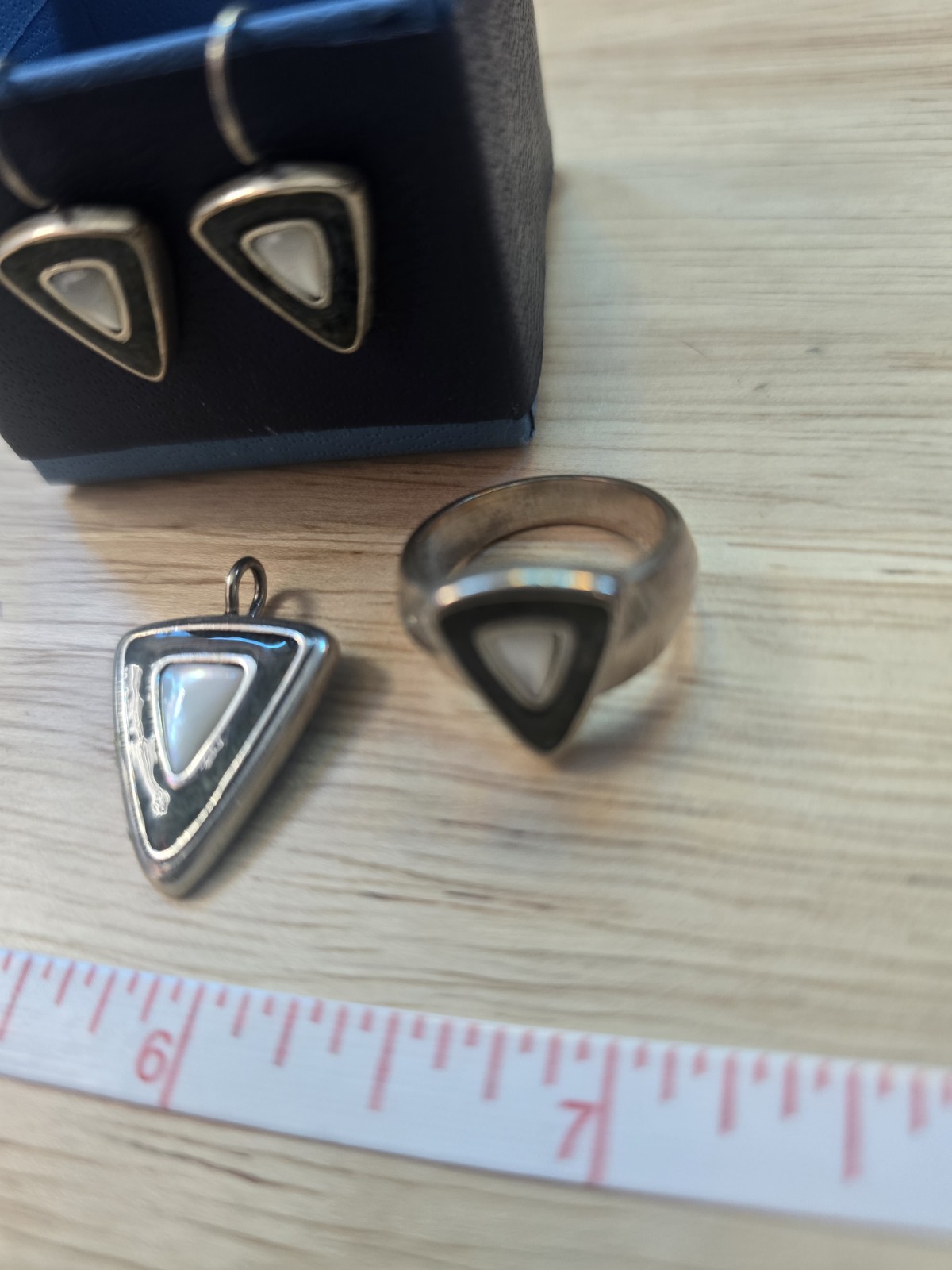 Carolyn Pollack Relios 925 Sterling Silver FULL SET ring Pendant Earrings Ex Con