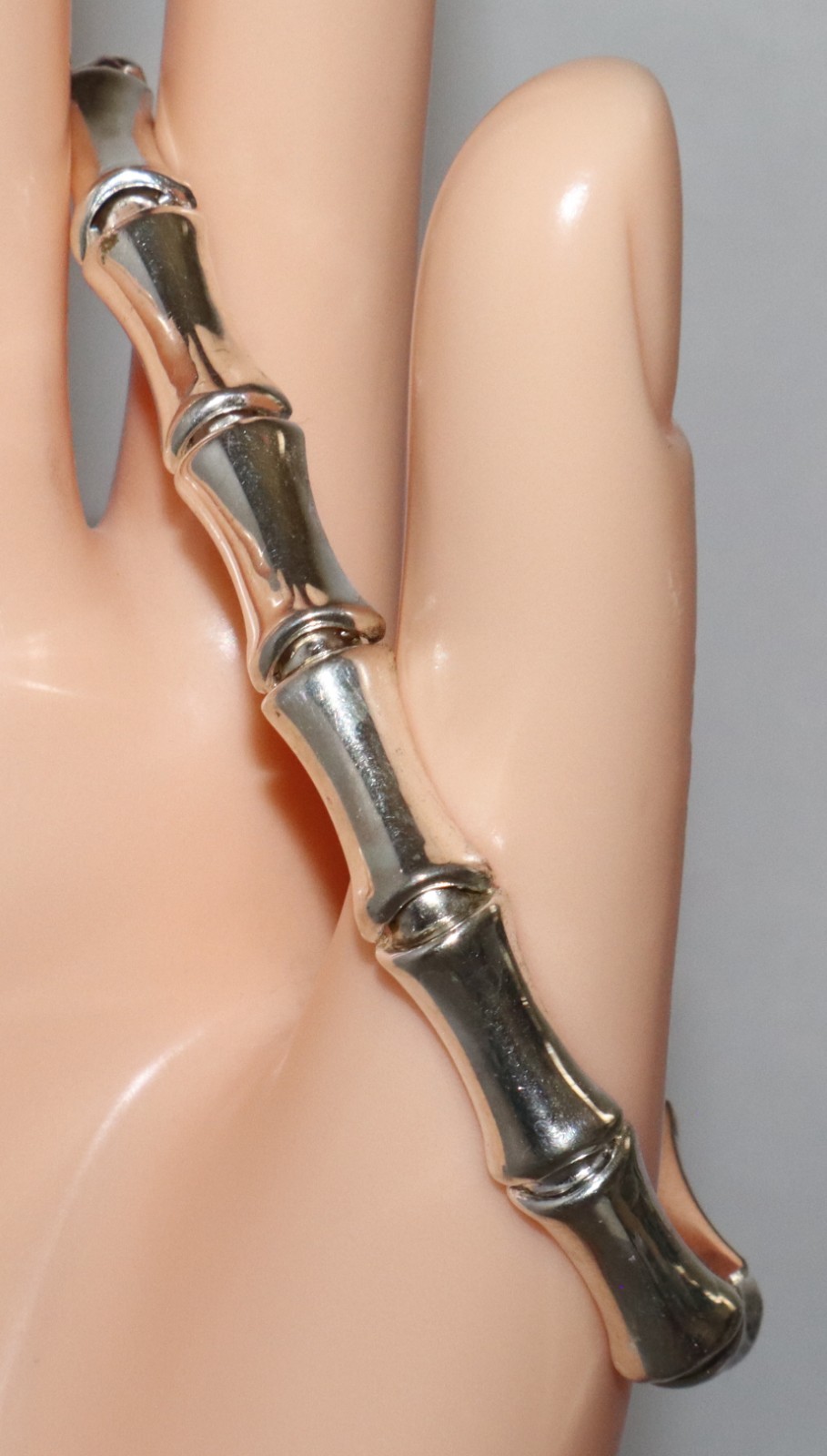 Vintage IBB Sterling Silver Bamboo Link Bracelet 7.5 inches 10.9 grams