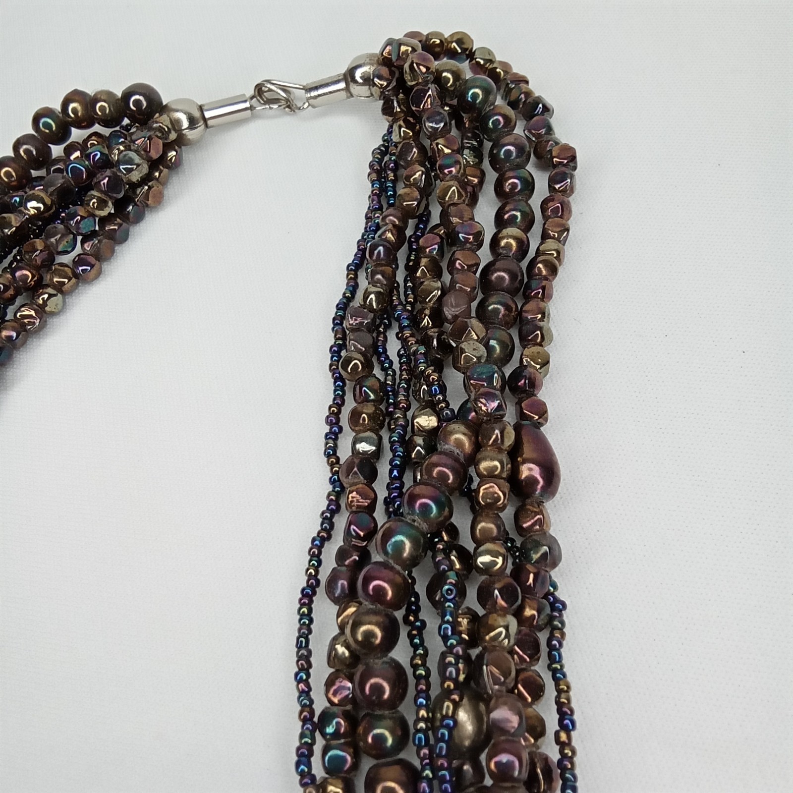 Vintage 1980s Multi Strand Beaded Statement Necklace Boho Chic New Arrival
