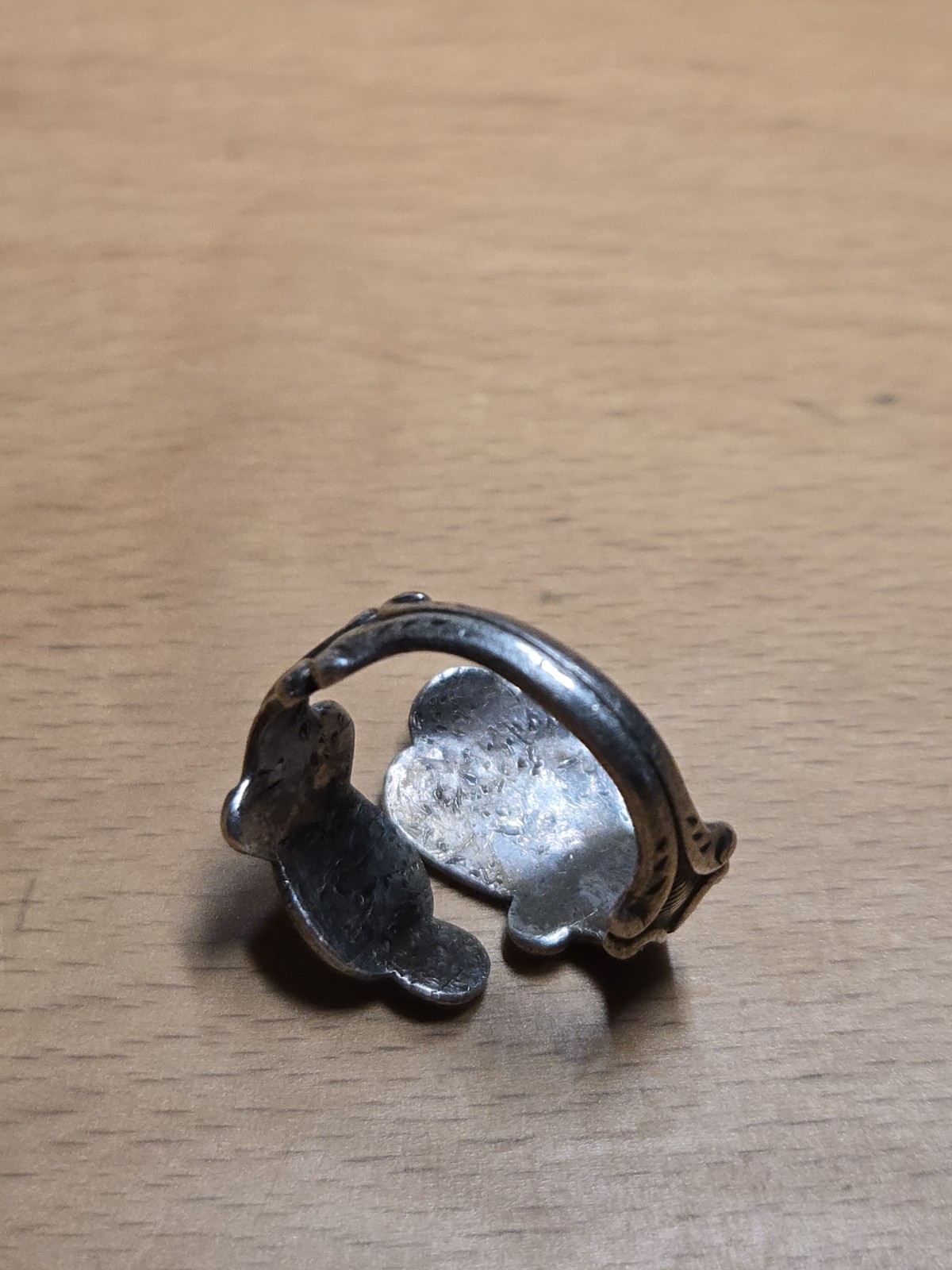 Vintage Avon Sterling Silver Hearts Flowers Spoon Ring Adjustable Size 4-8 4.83g