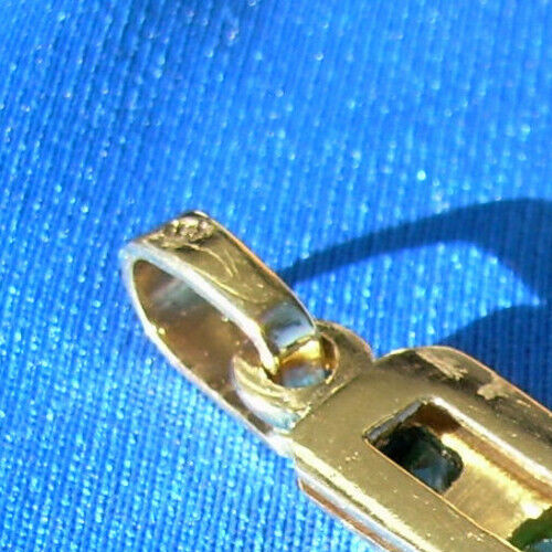 Original EARTH MINED EMERALD Deco Cross Pendant Elegant SOLID 18K GOLD Medallion