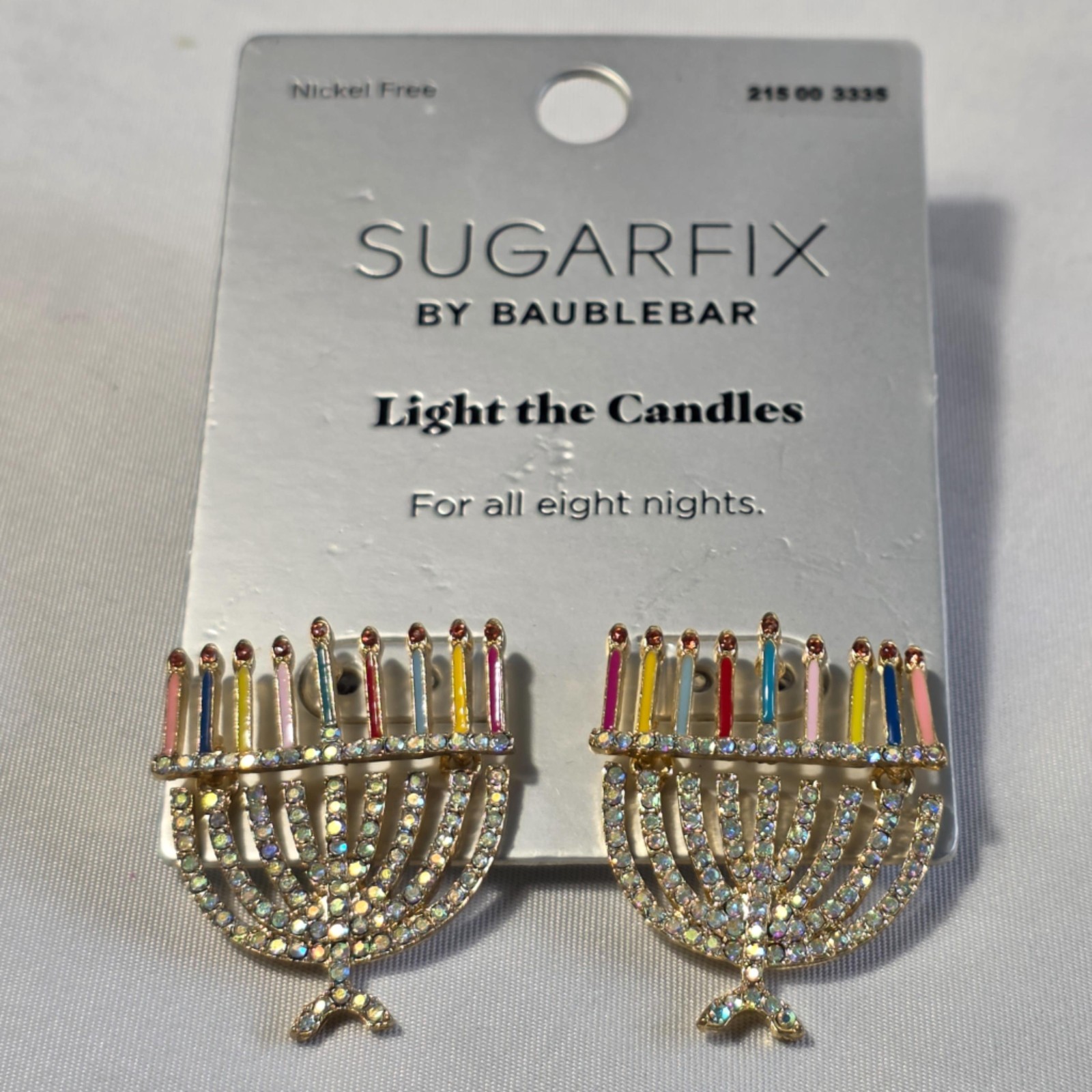Sugarfix by Baublebar Light the Candles Menorah Stud Earrings Colorful Enamel