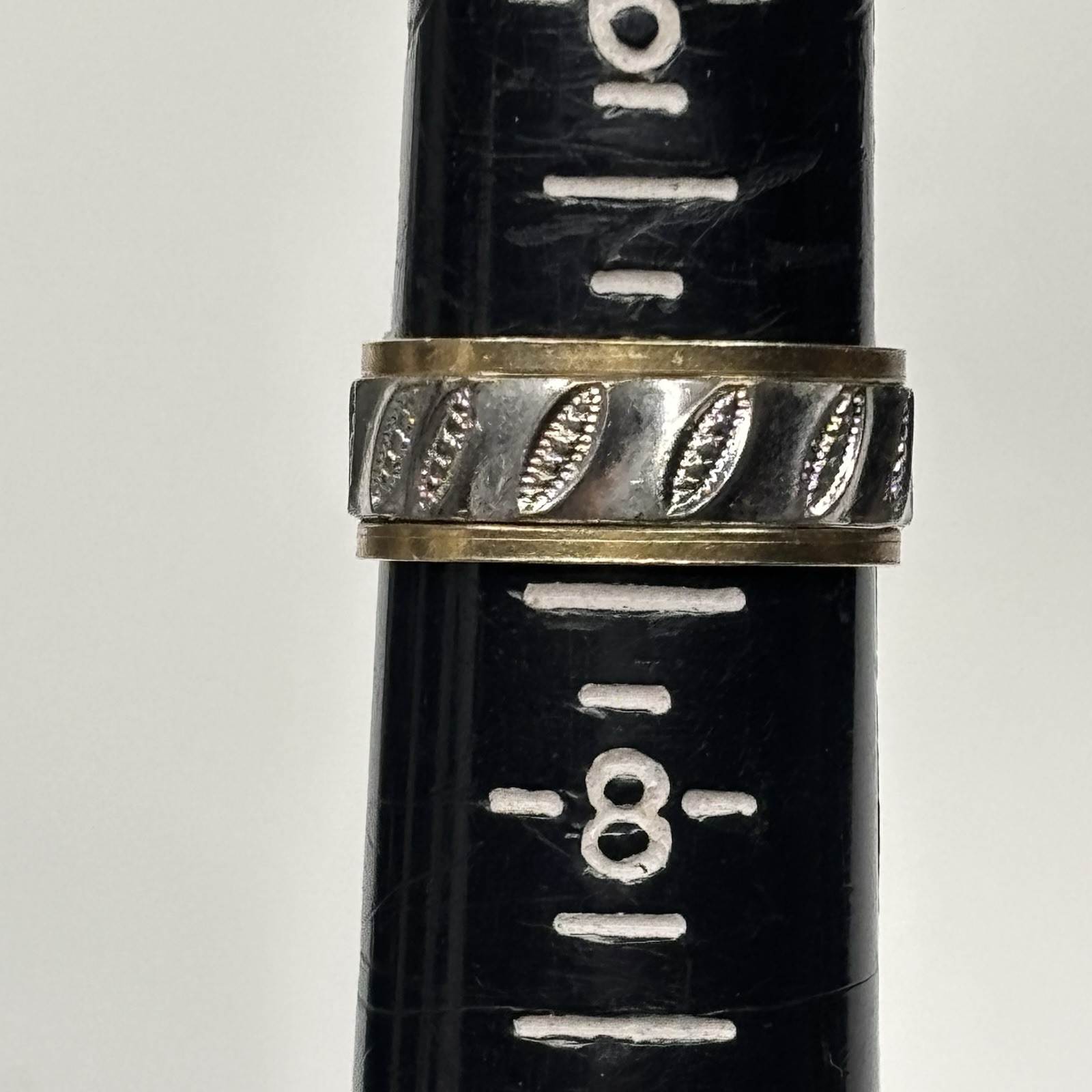 Vintage Clark Coombs 10K GF Sterling Silver Textured Two Tone Band Ring 7