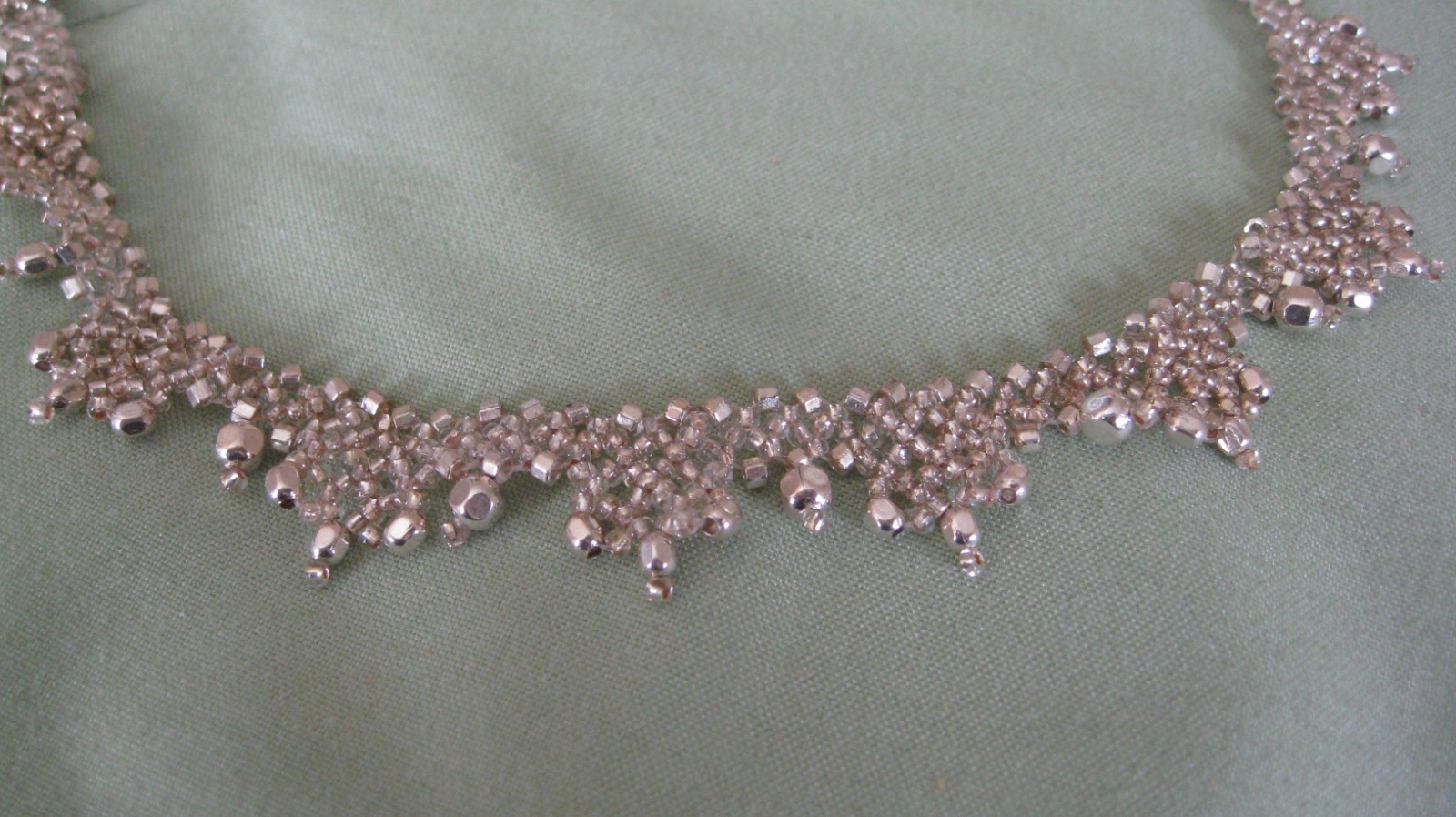 Vintage Sterling Silver Dangle Bead Necklace 16″ with 9″ extender Old Design