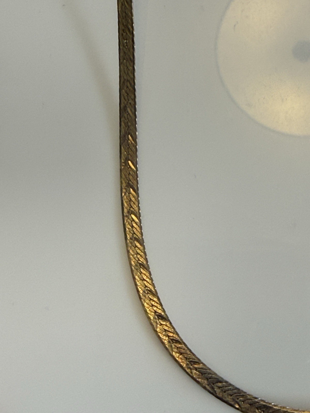 Vintage Herringbone Gold Plated Necklace 23.5 In L Item AB-10