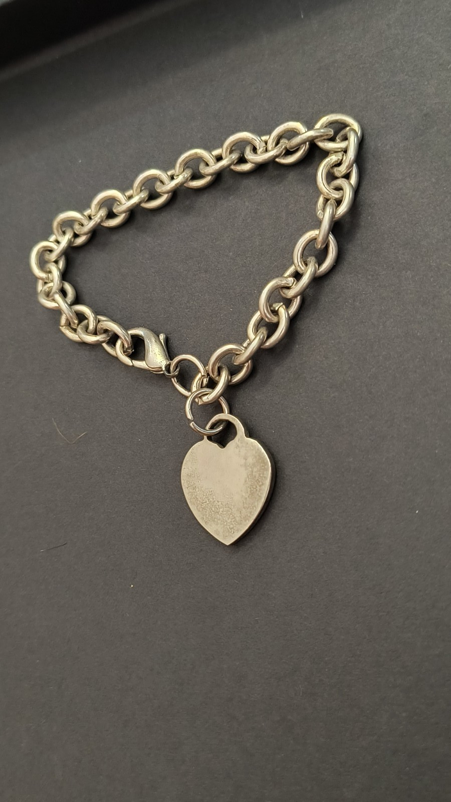 Silver Tone Heart Charm Bracelet, Bold Style & Size – 8″ Long, Classic Link, Fob