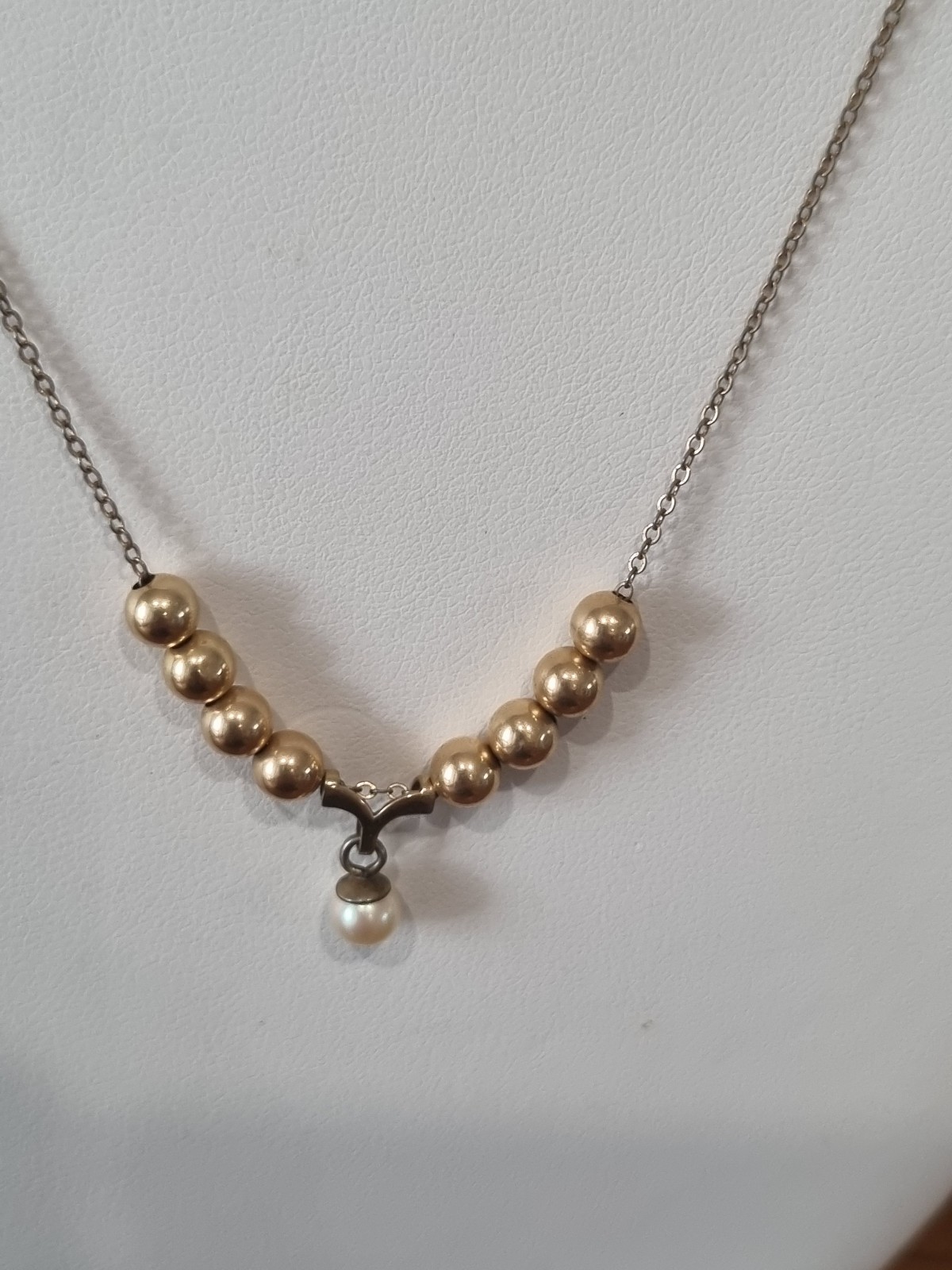 Vintage 1960s 12k Gold Fill Cultured Pearl Bead Ball Necklace USA made see video