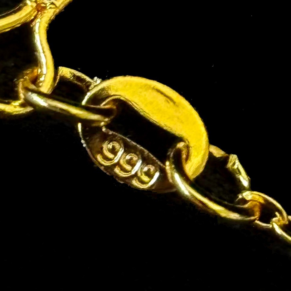 VTG Hollowed-out Gold-plated (NOT SURE) Pendant Necklace, marked ‘999’