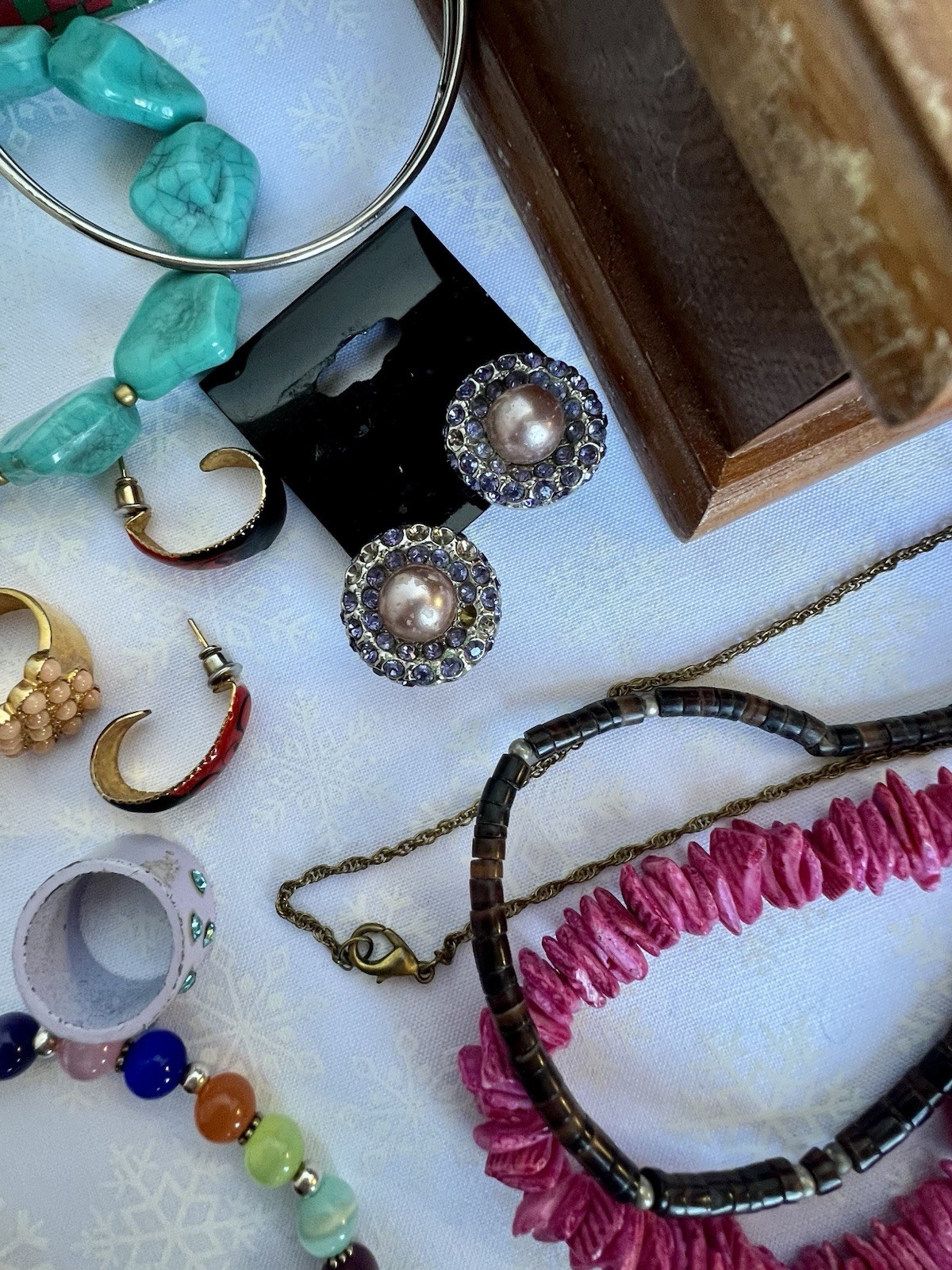 Jewelry Box With Jewelry Lot 1lb 8oz Vtg Ceramic Wood Box Jewelry & More!