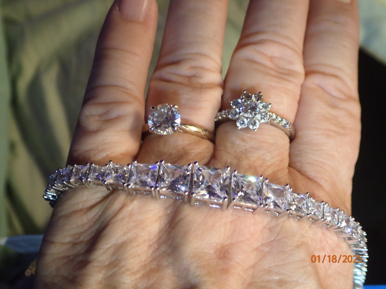 Absolute Sterling Silver Quadrillion Cut Tennis Bracelet HSN