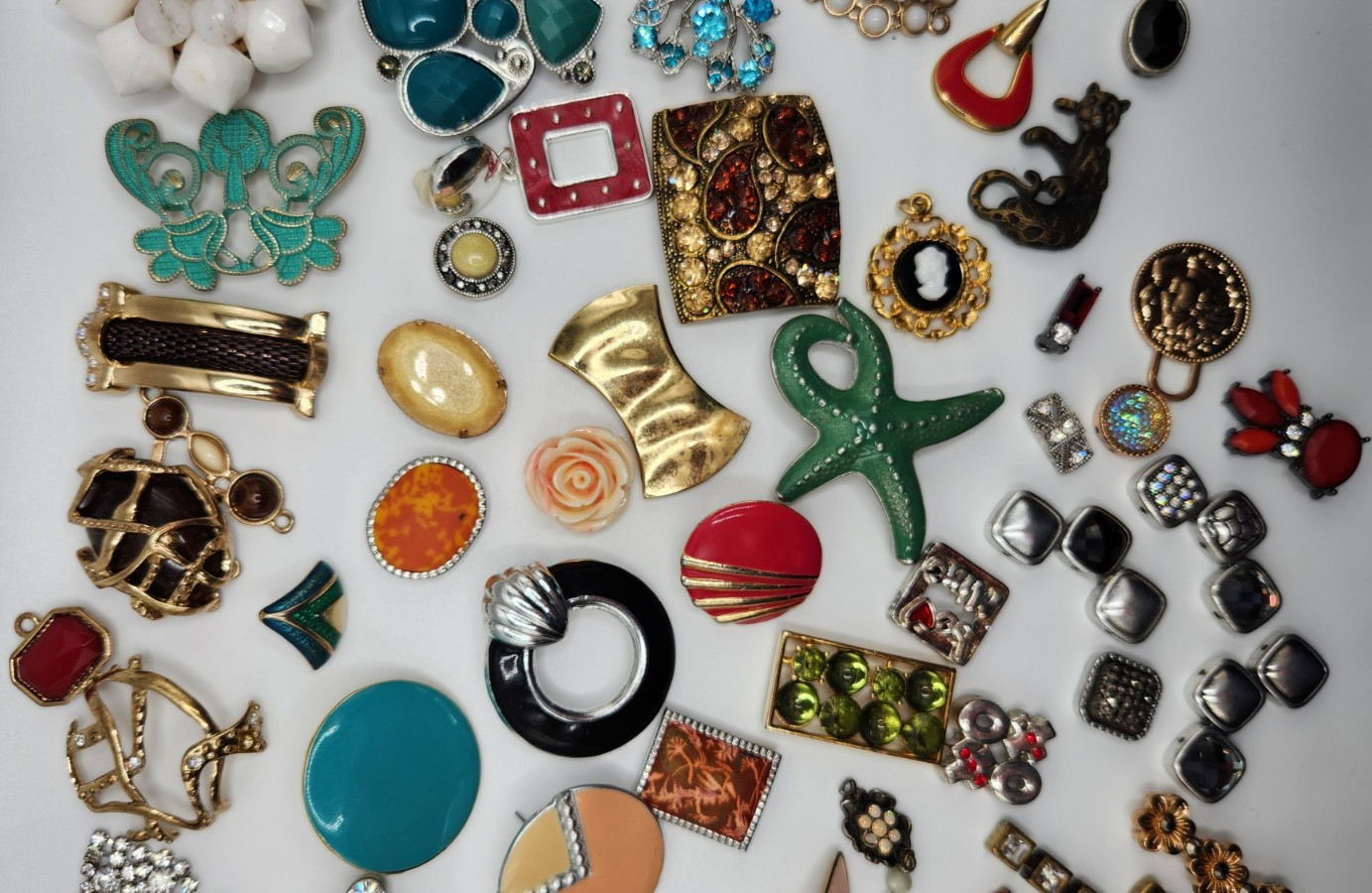 Craft Jewelry Pieces Junk Drawer Lot 50 Different Pieces