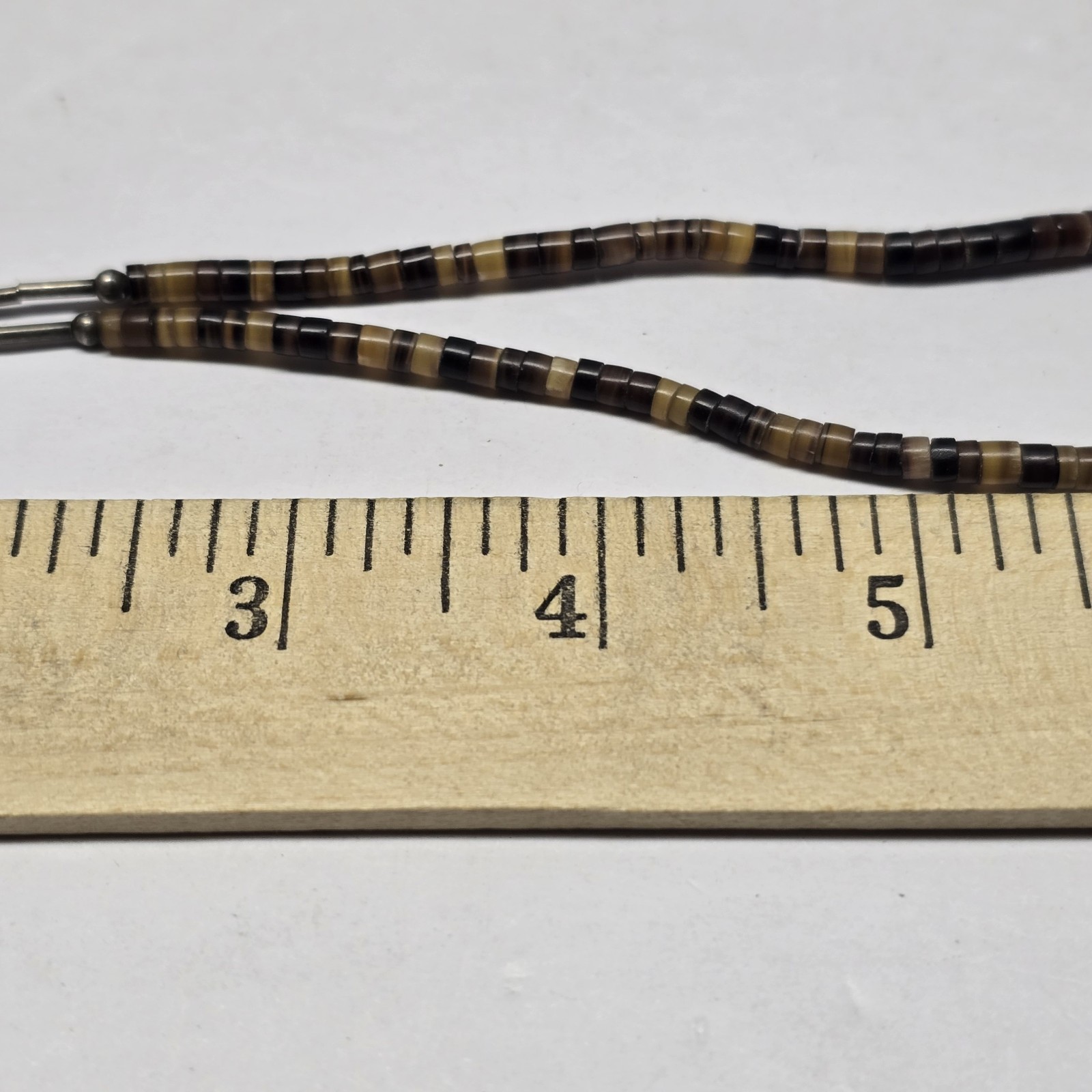 925 Sterling Clasp Heishi Necklace With Stone Inlay Pendant Southwestern 16″