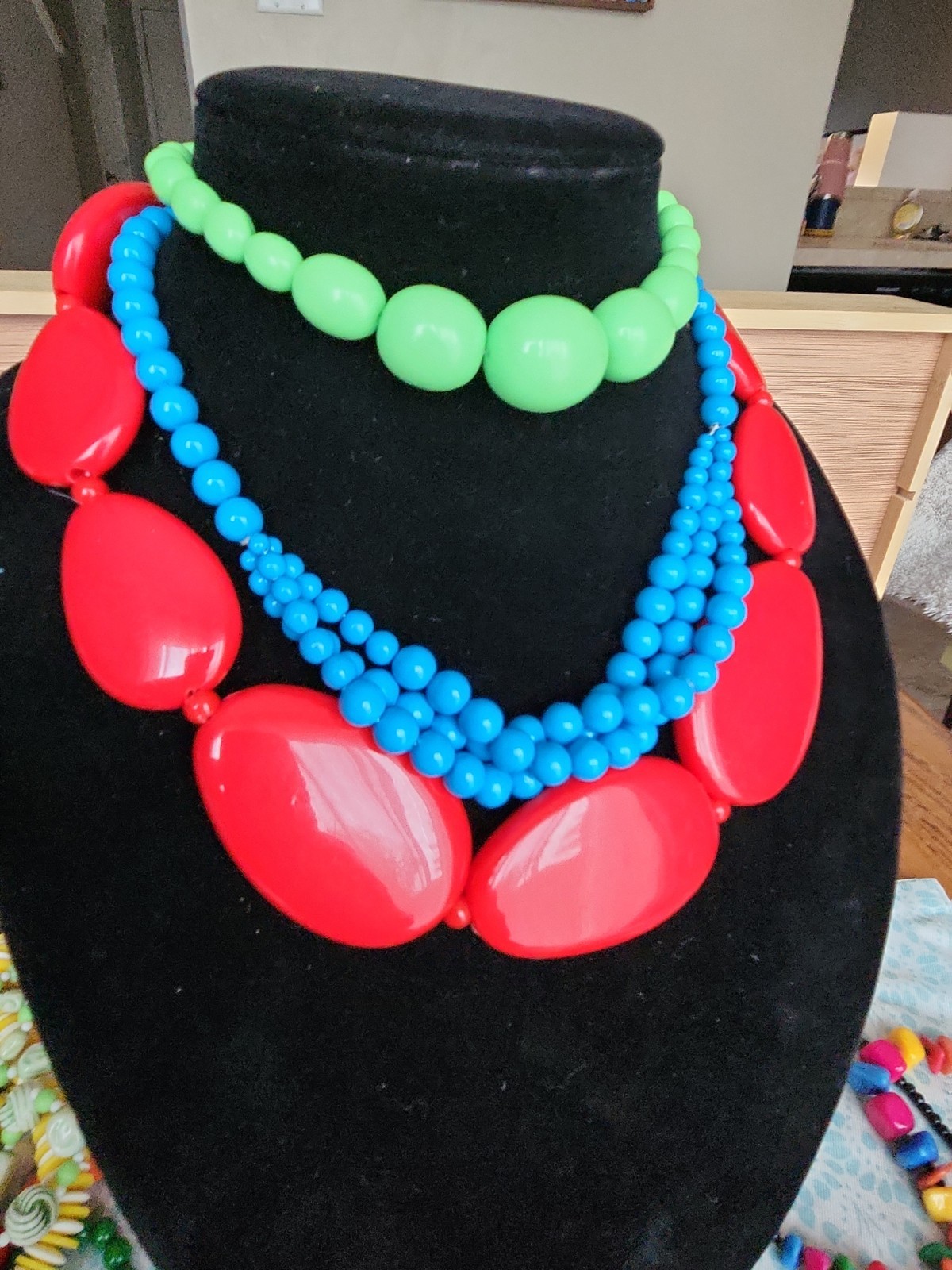 Huge Lot of Vintage Lucite acrylic Glass beaded Necklaces 1950s-1980s