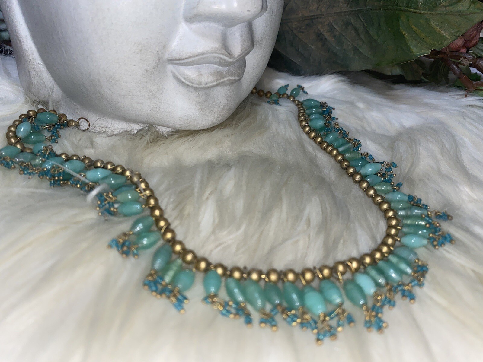 Louis Rousselet Confirmed Deco Art Nouveau Influence Glass Necklace!! B1