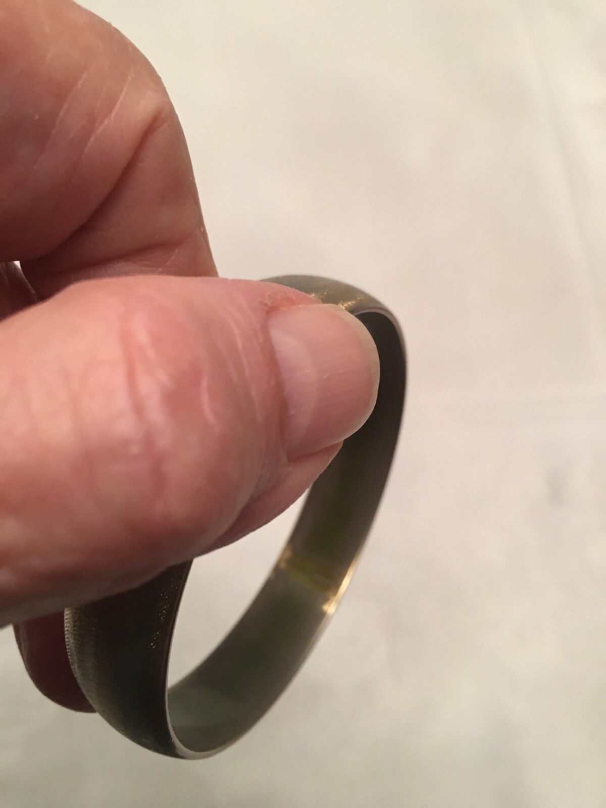 Vtg. Monet Brushed Gold Tone Heavy Bangle Bracelet Approximately 1/2 Inch Wide