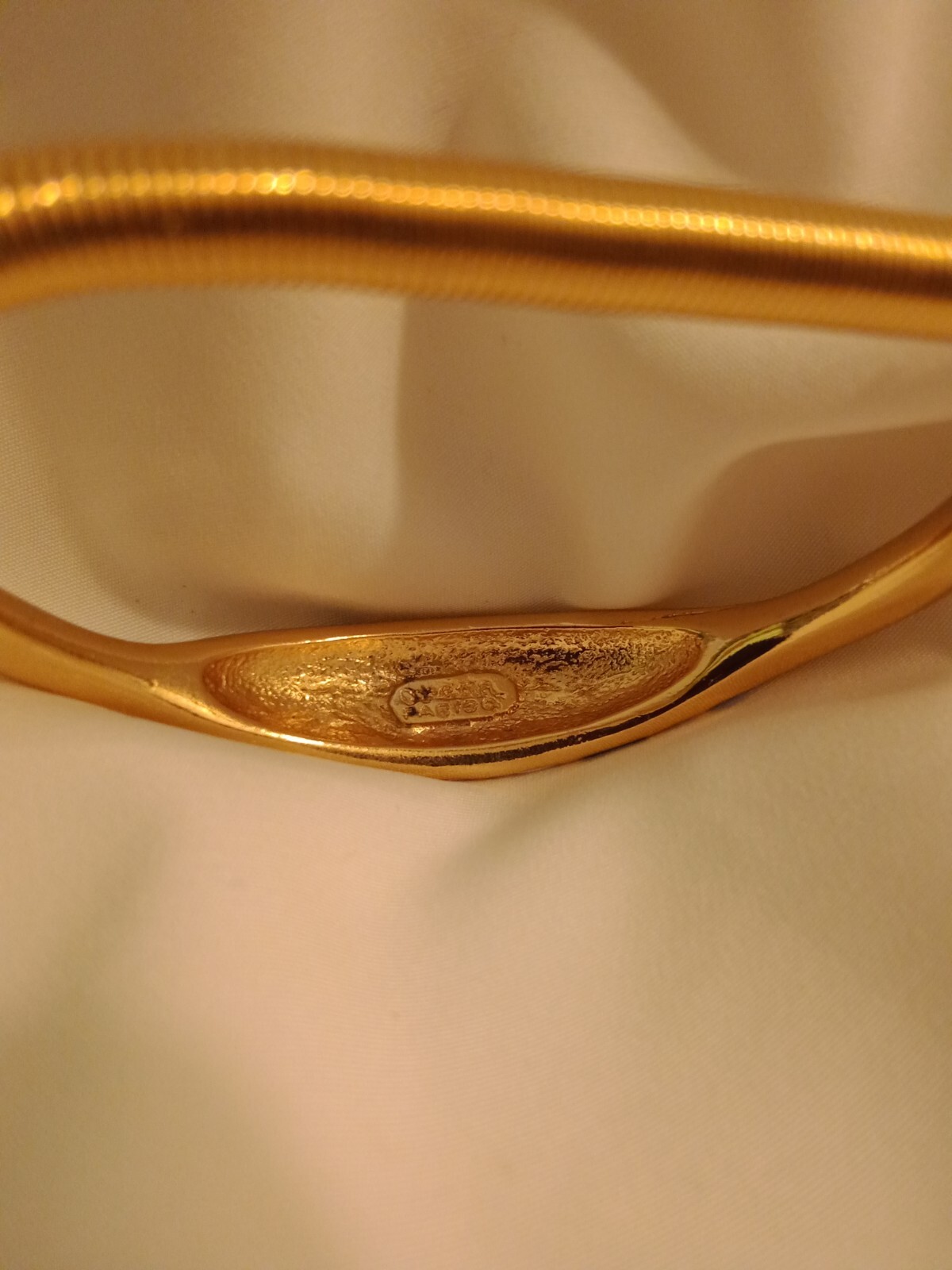 Vintage Orena Paris Bracelet, Goldplate w/ Black & Ivory Enamel, c. ’70s / ’80s