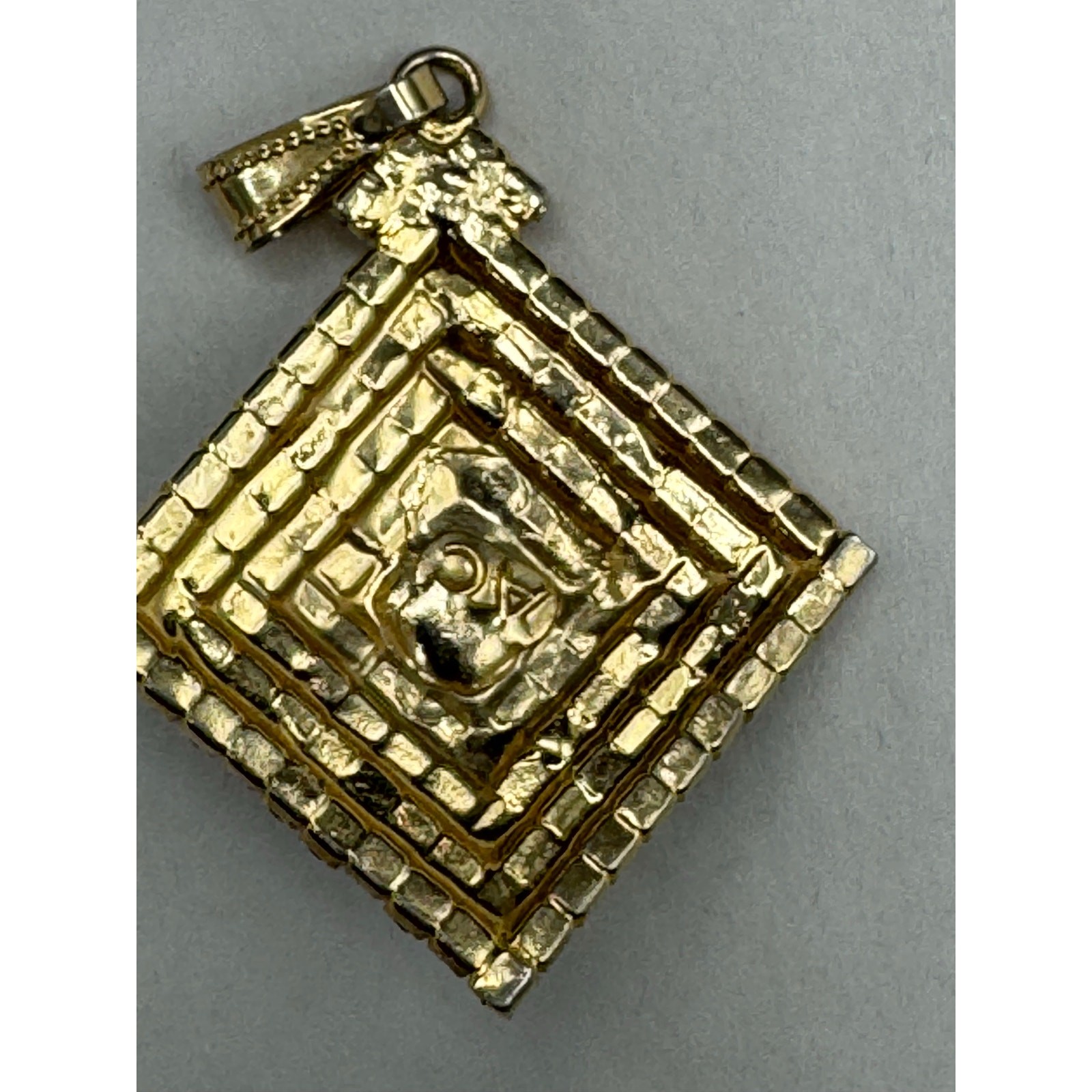 Vintage Black White Rhinestone Pendant Signed AC