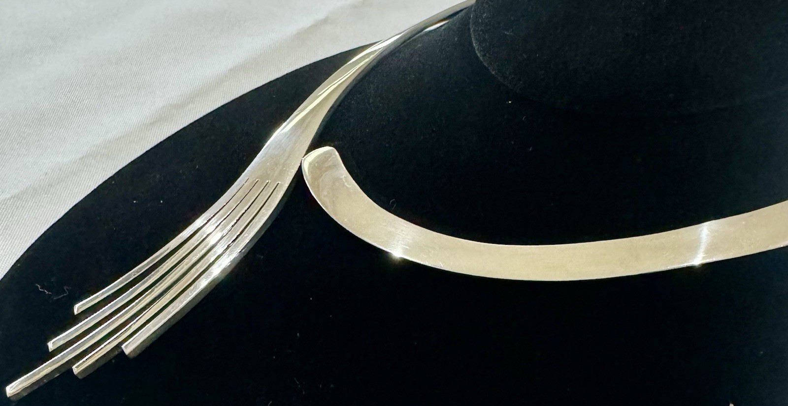 RARE LOS BALLESTEROS Vtg Mexican Silver PINEDA HAND Heavy 106g CHOKER NECKLACE