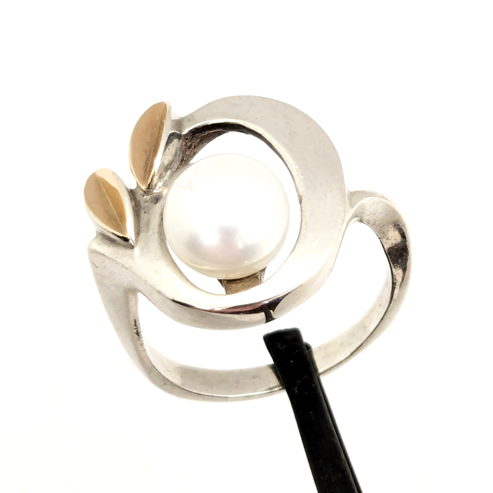 Vintage Luxury RING Silver 875 with Gold Inlay 585 -size: 8US (18mm) -5.52g. #16