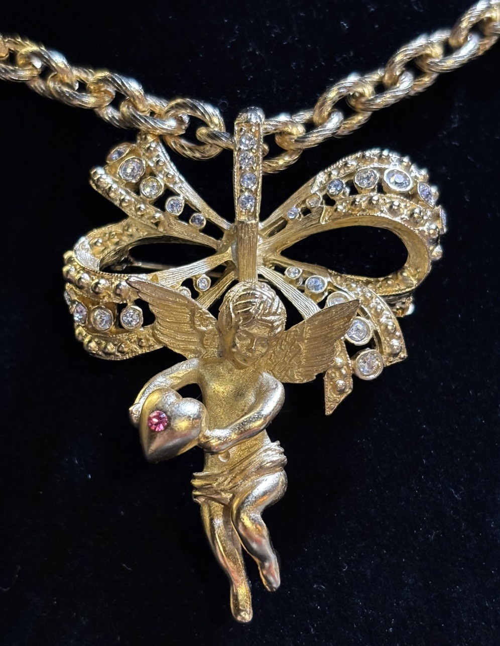 Camrose & Kross JBK Jacqueline Kennedy Angel Cherub Necklace Pendant Brooch Pin