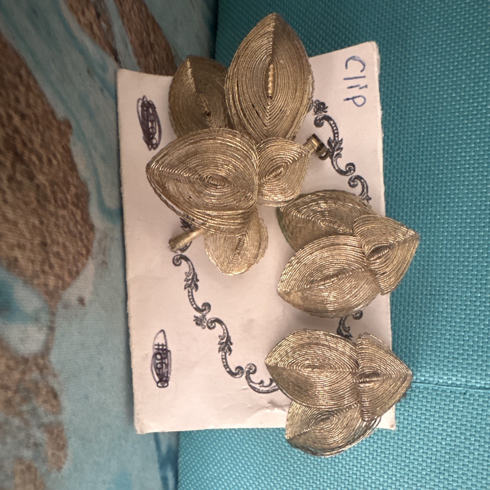 Vintage Gold Tone Leaf Brooch Pin Signed Germany Nature Flowers & Plants