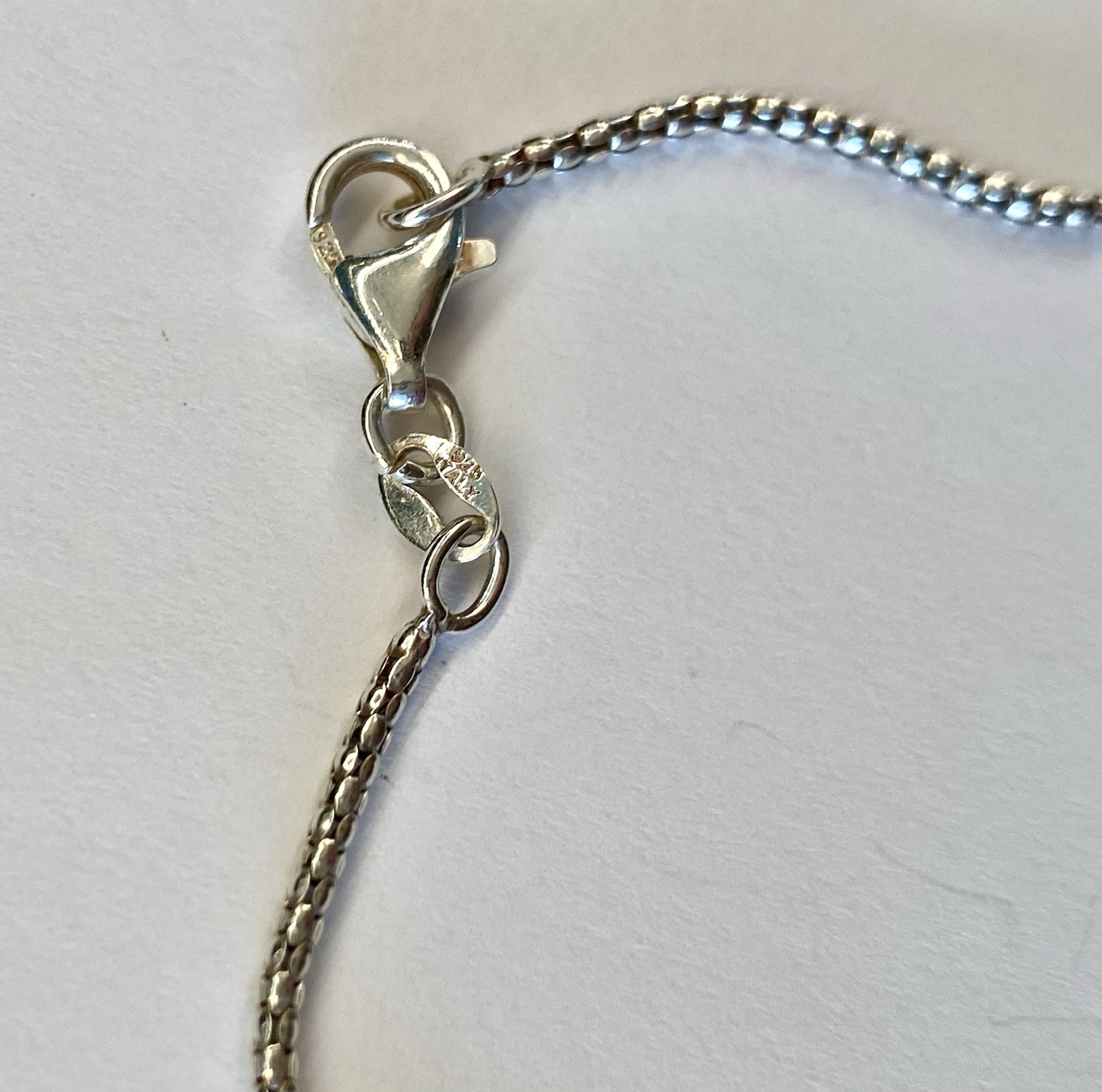 Vintage Sterling Silver Puff Heart Necklace *NOS*