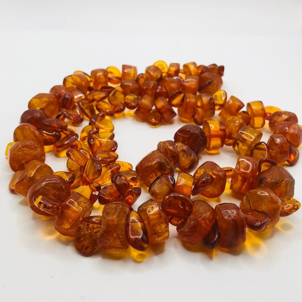 Vintage Soviet Amber Beads Necklace 76 gram