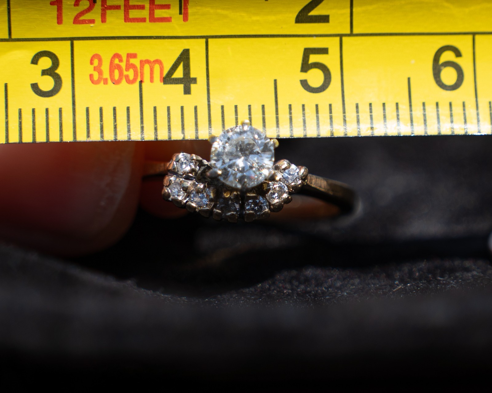 Vintage Old European Cut (OEC) 14K Gold Diamond Cluster Ring Wrap size 6-6.5