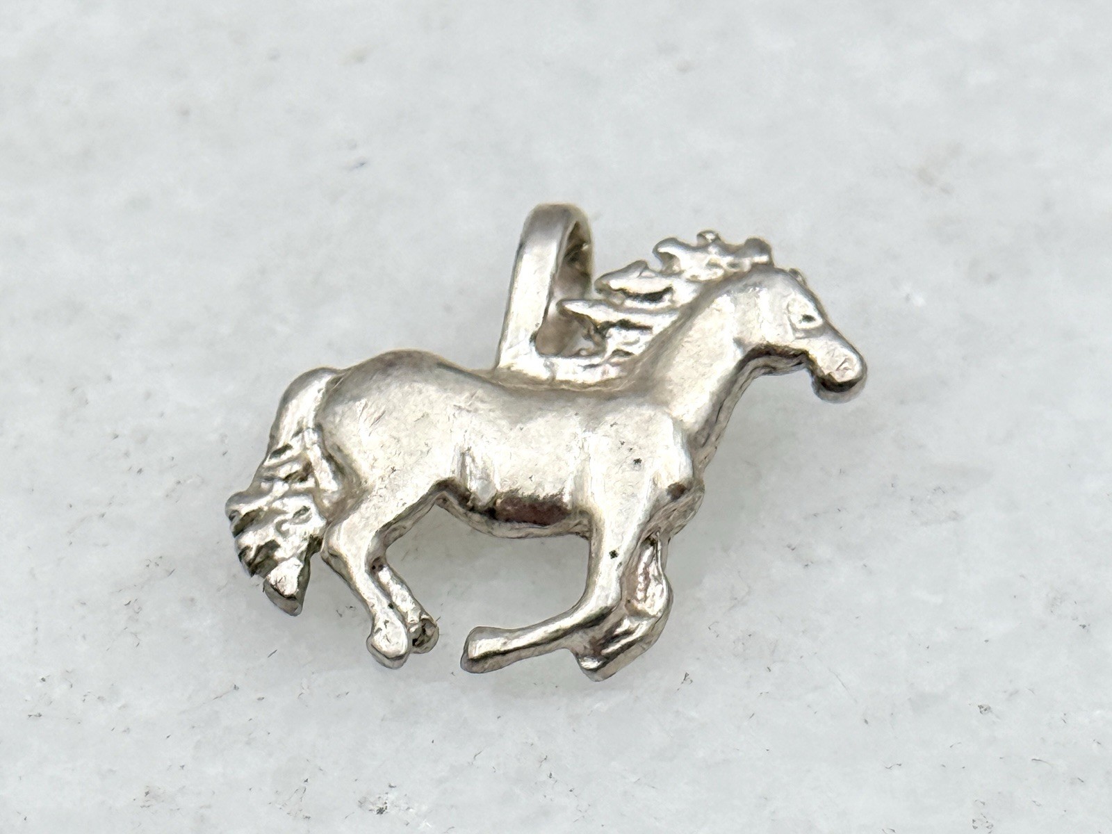 Sterling Silver Running Horse Small Charm Or Pendant