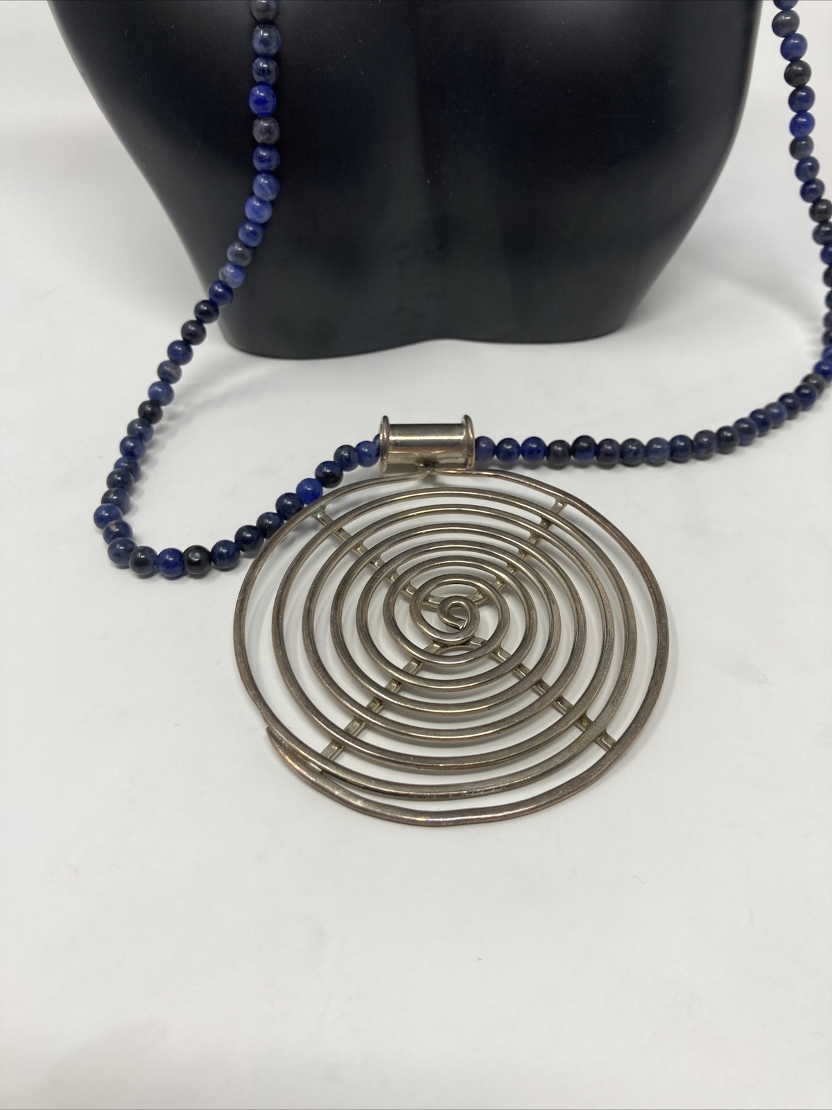 Dominique Dinouart DDD Mexico sterling silver lapis lazuli Drop Pendant necklace