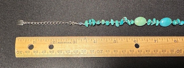 Signed RLL Vintage, Authentic, Turquois 21-1/2 Inch Necklace 8 Lg. 45 Sm. Beads