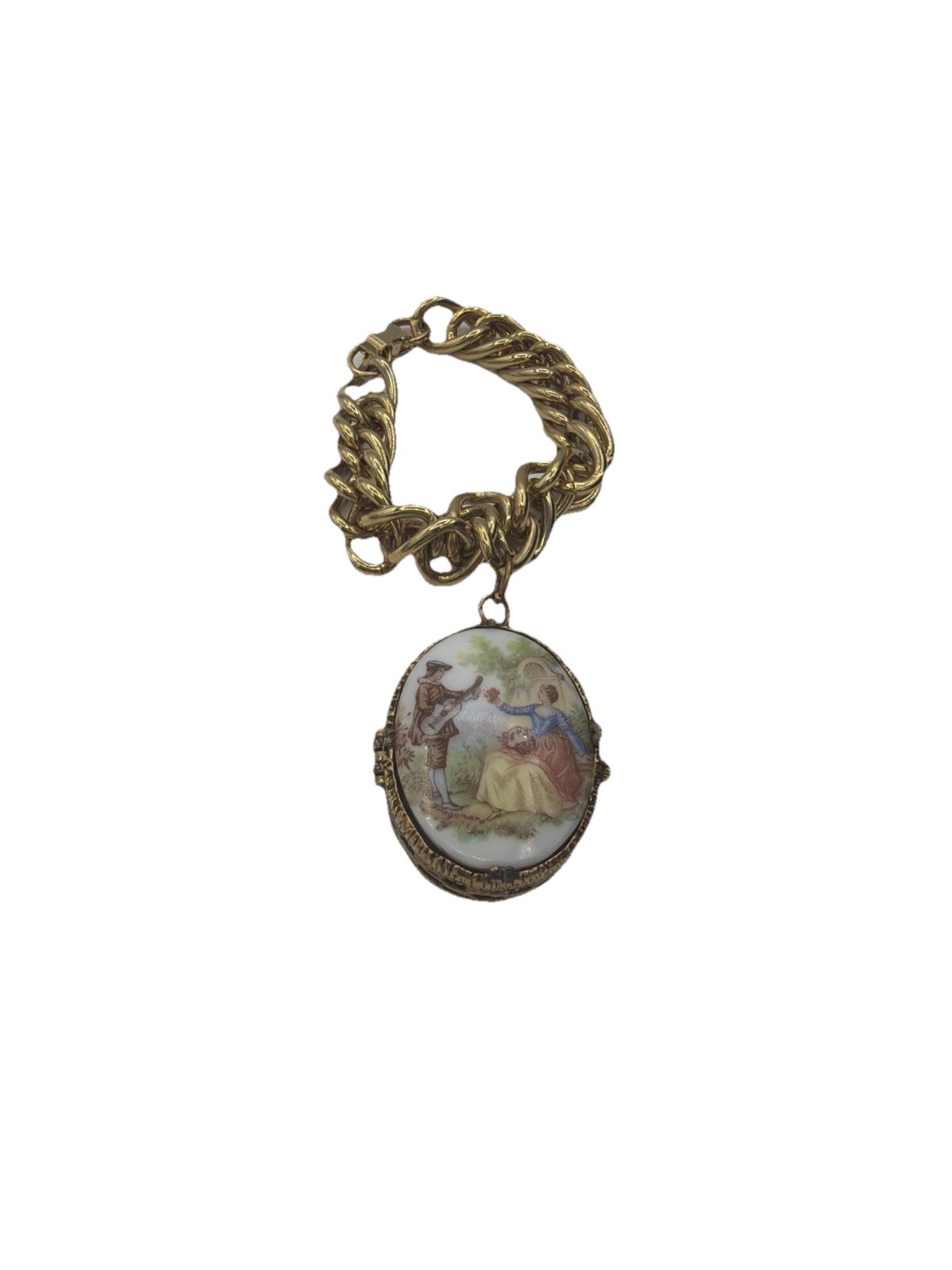 Vintage Mary Chess Gold‑Tone Locket Bracelet Collectable Perfume Jewelry