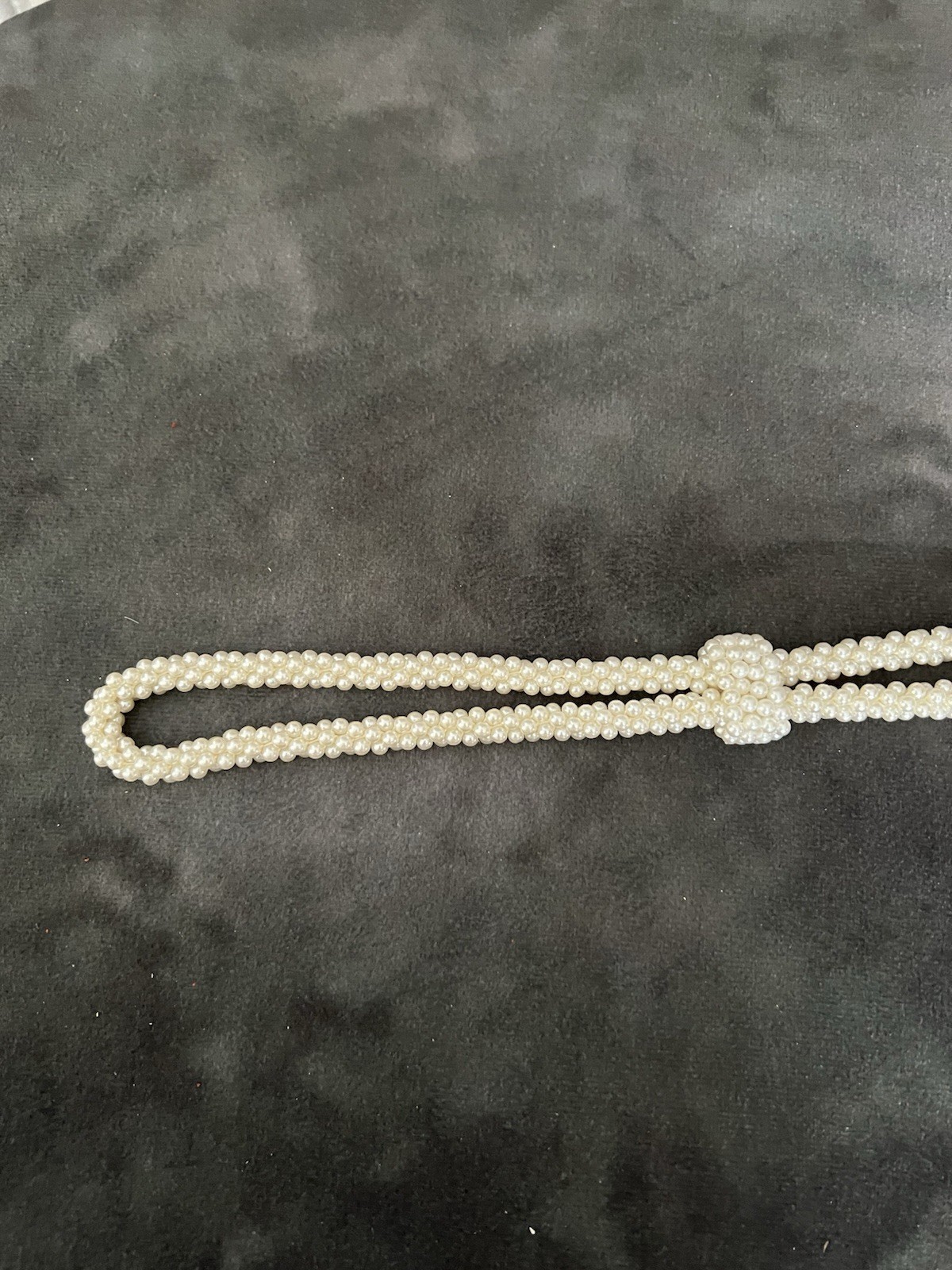Vintage Faux Pearl Lariat Necklace Knotted Tassel Rope Style Costume Jewelry