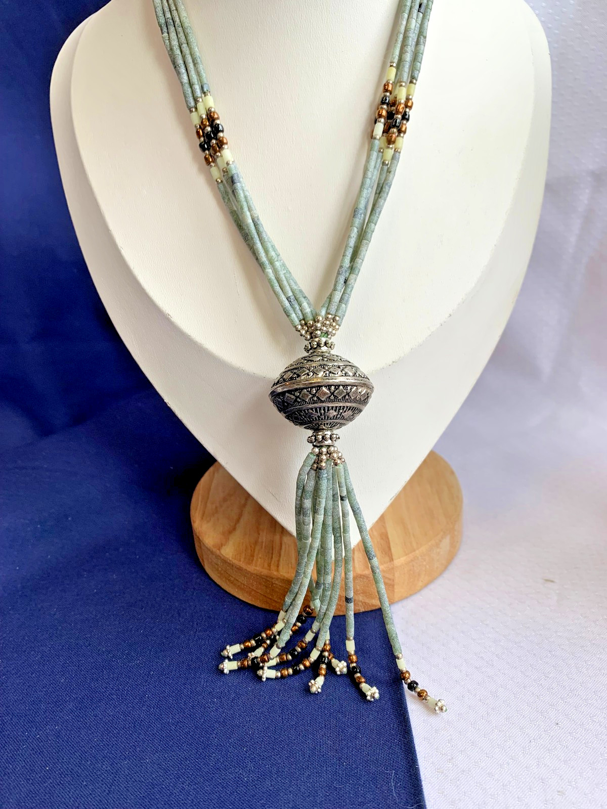 Vtg Artisan Made Beaded Necklace Lot Costume Jewelry Multi Strand Sautoir Style